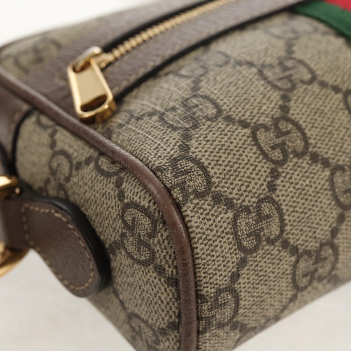 GUCCI Ophidia GG Supreme Web Sherry Line Bag PVC Beige 517350 Auth yk19604M