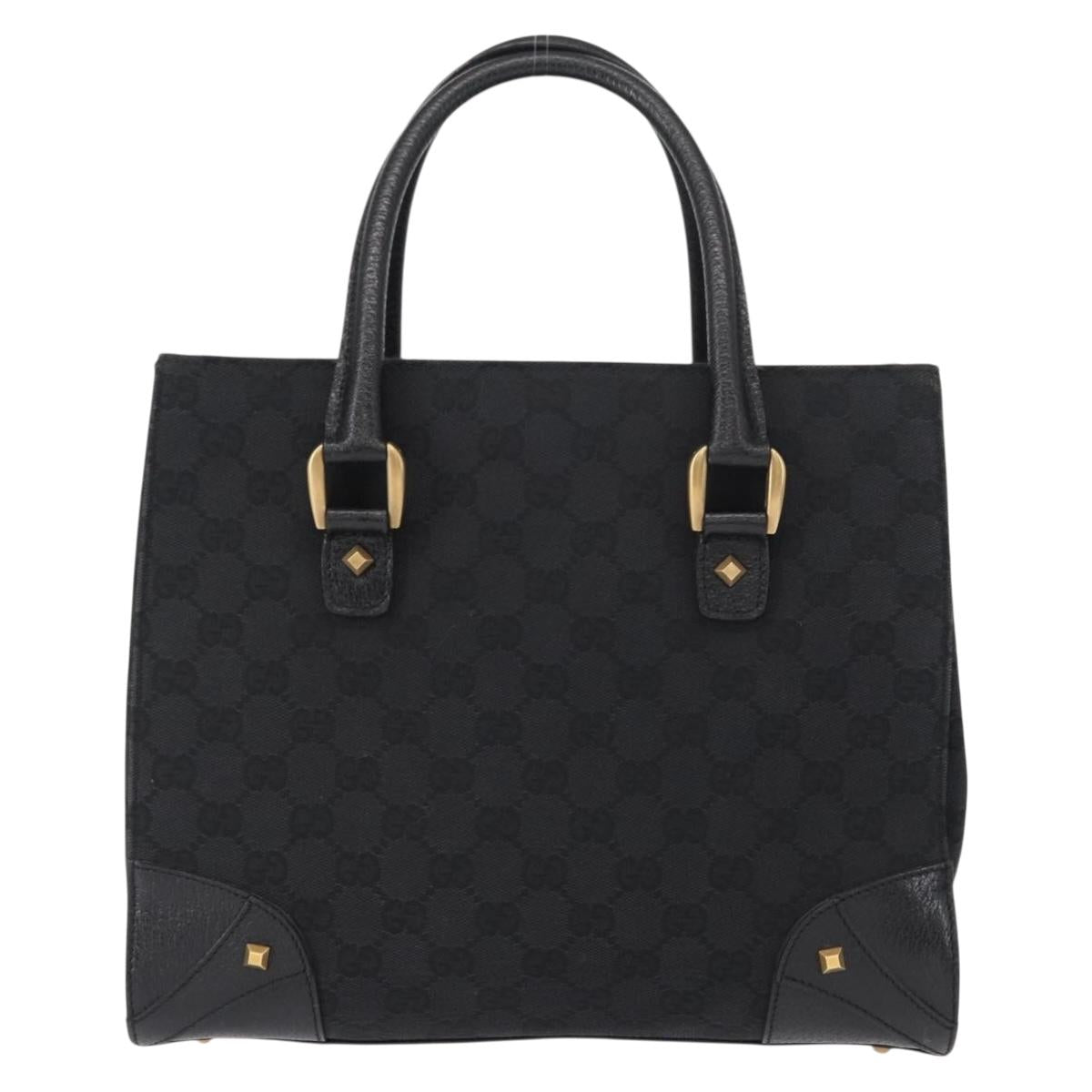 GUCCI GG Canvas Hand Bag Black 123439 Auth yk19605
