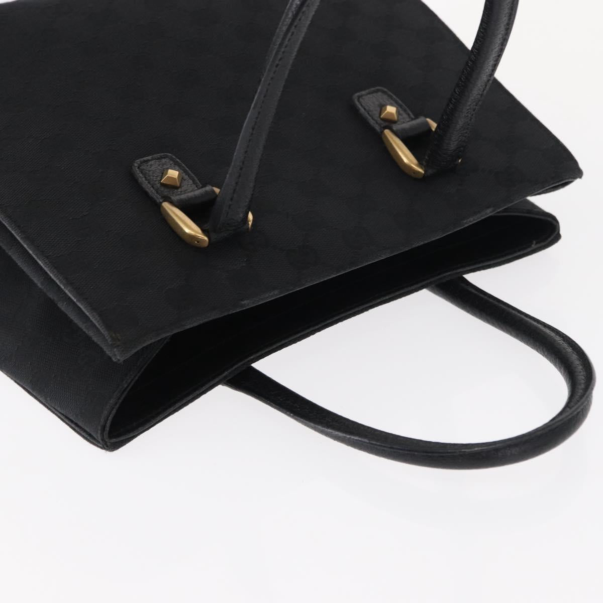 GUCCI GG Canvas Hand Bag Black 123439 Auth yk19605