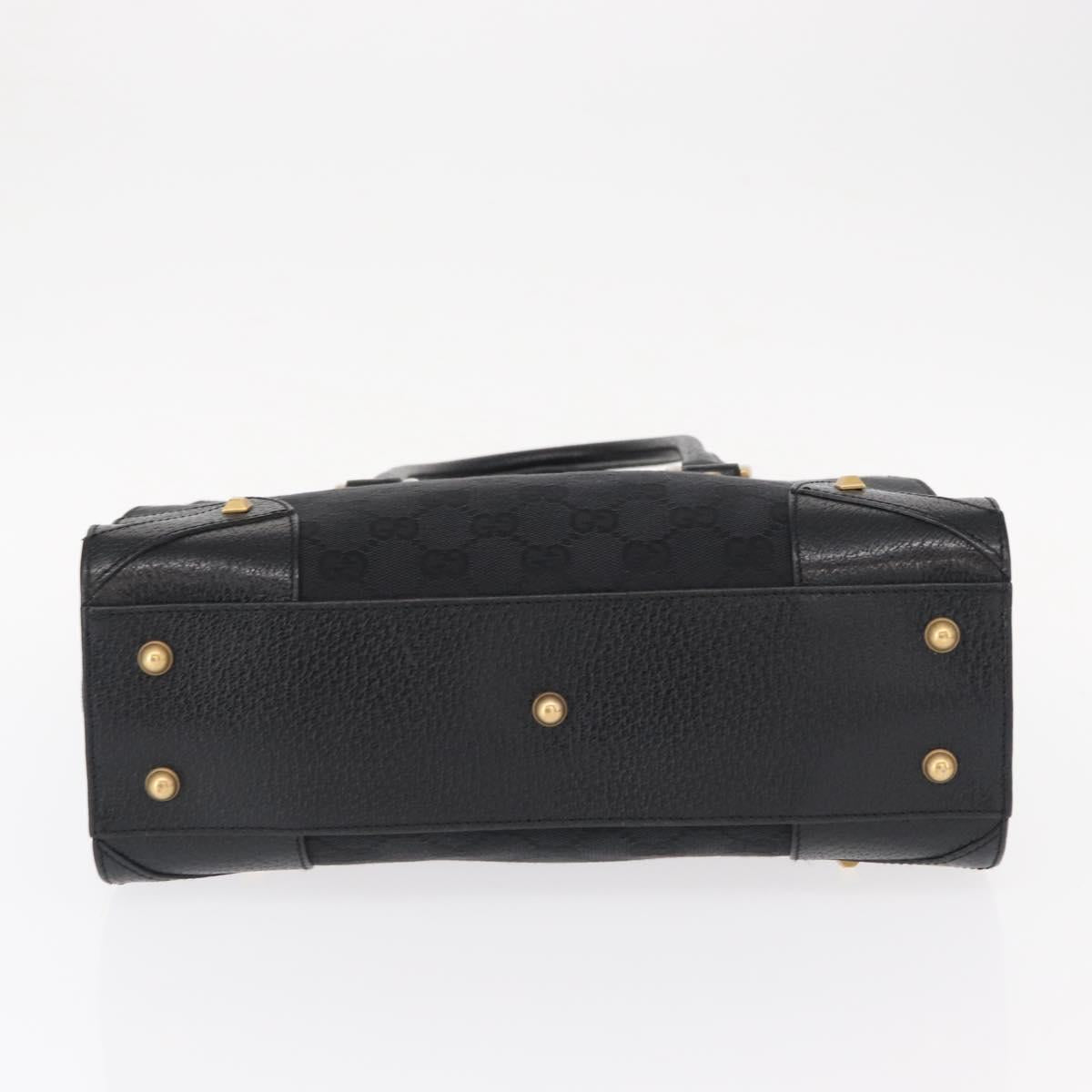 GUCCI GG Canvas Hand Bag Black 123439 Auth yk19605