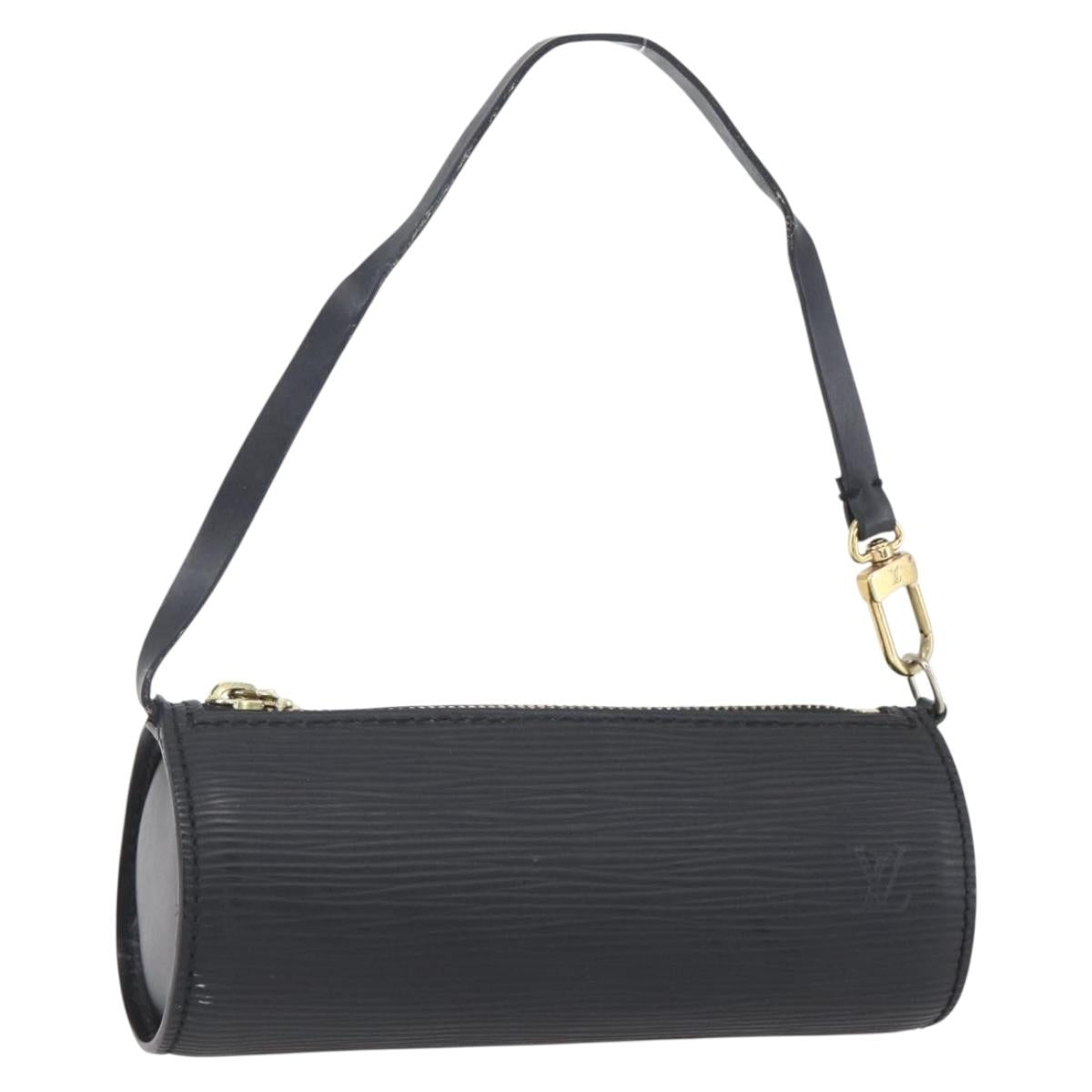 LOUIS VUITTON Epi Soufflot Pouch Black LV Auth yk19611