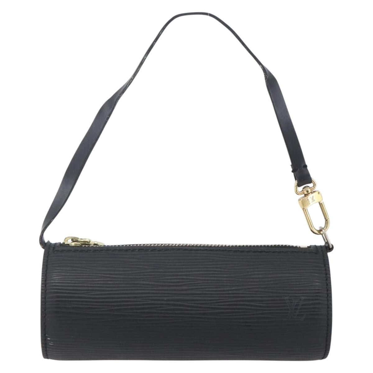 LOUIS VUITTON Epi Soufflot Pouch Black LV Auth yk19611