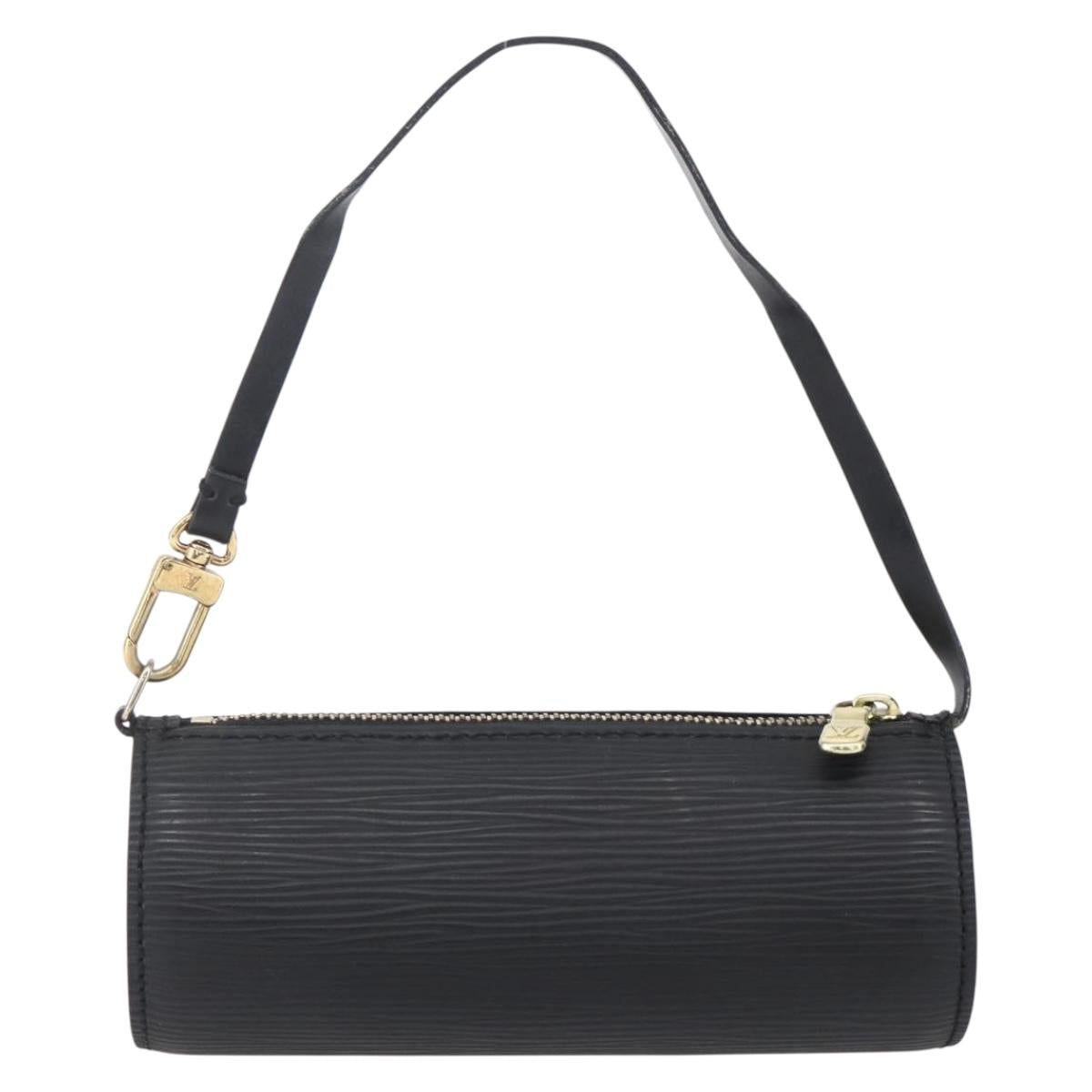 LOUIS VUITTON Epi Soufflot Pouch Black LV Auth yk19611