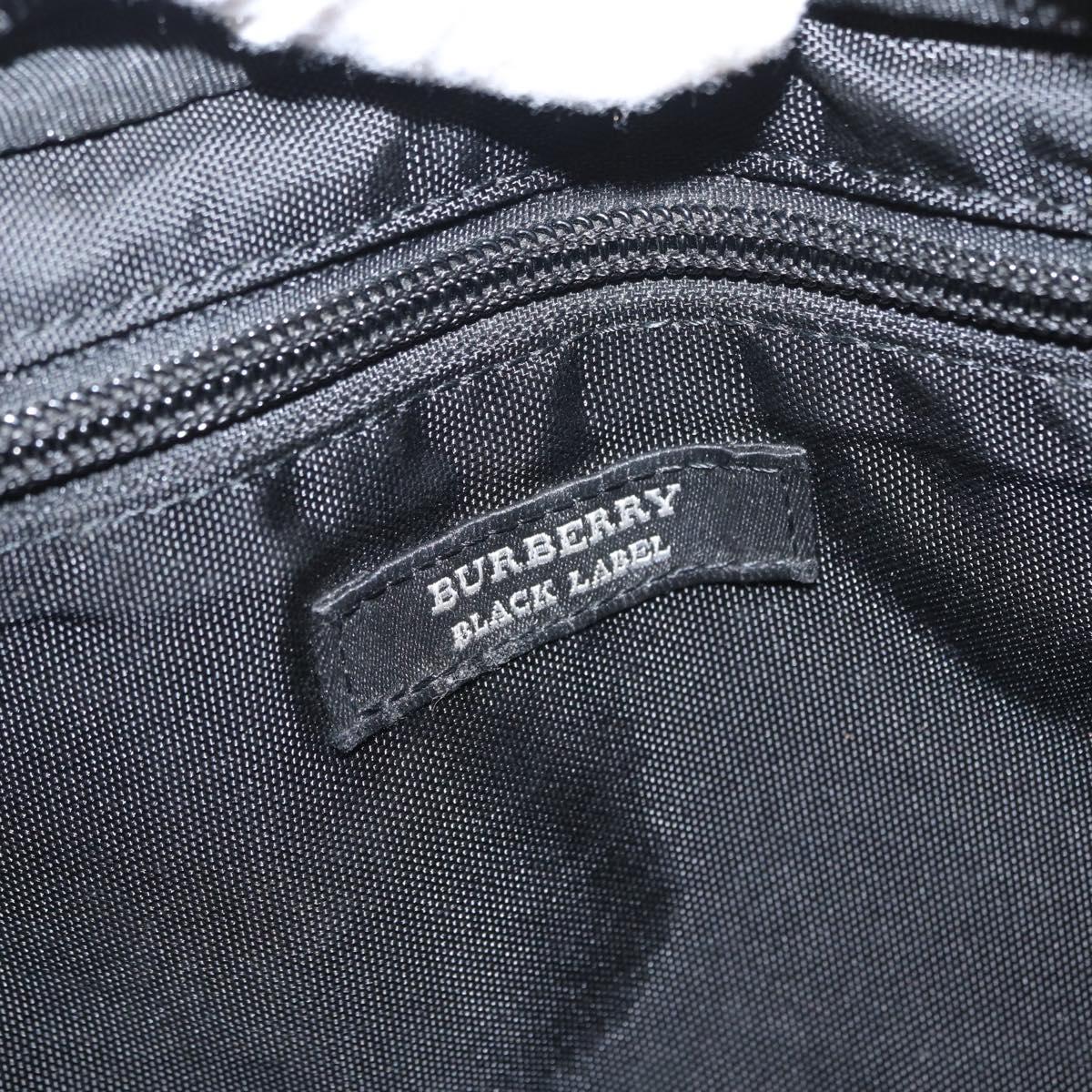 BURBERRY Nova Check Black label Waist bag Nylon Black Silver Auth yk19615