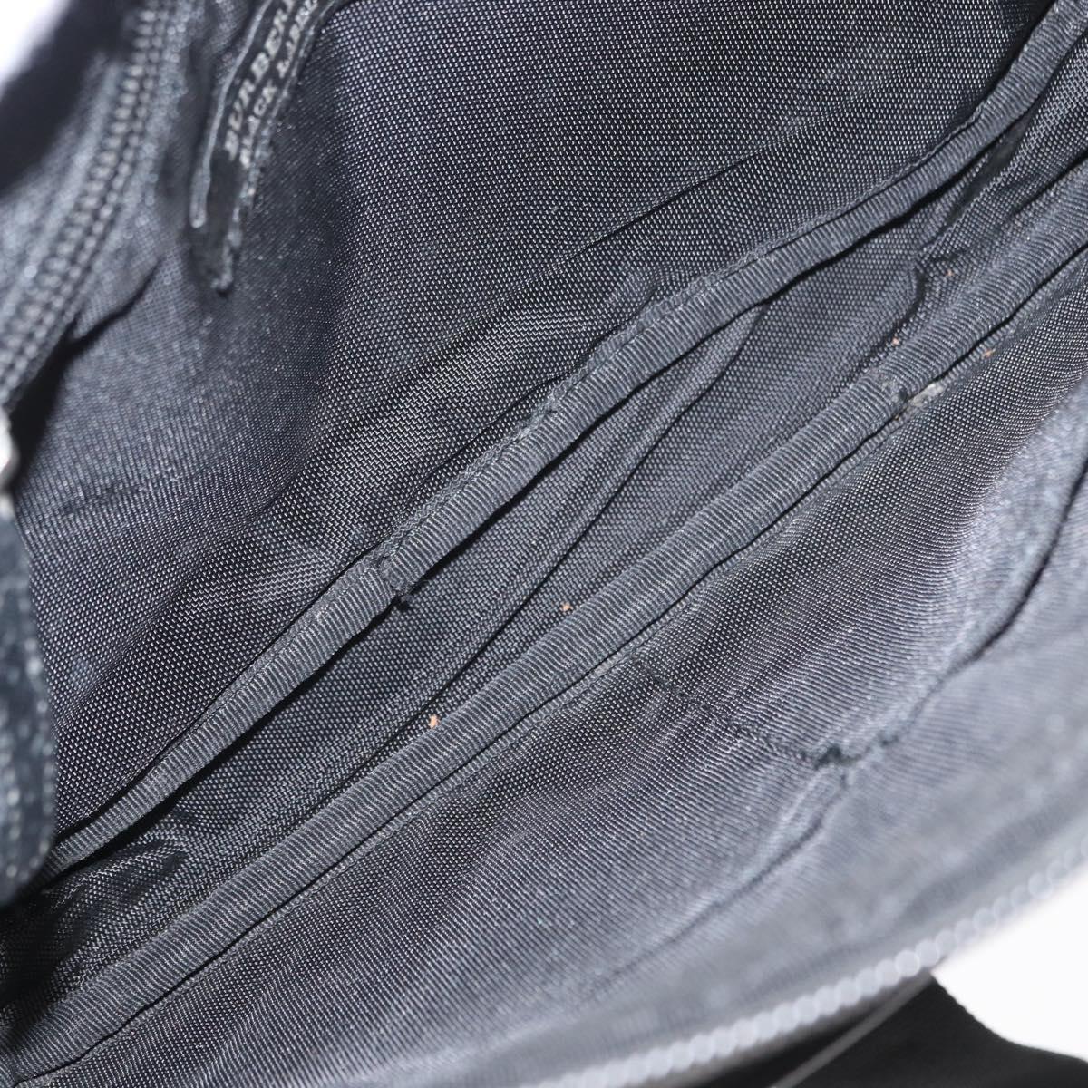 BURBERRY Nova Check Black label Waist bag Nylon Black Silver Auth yk19615