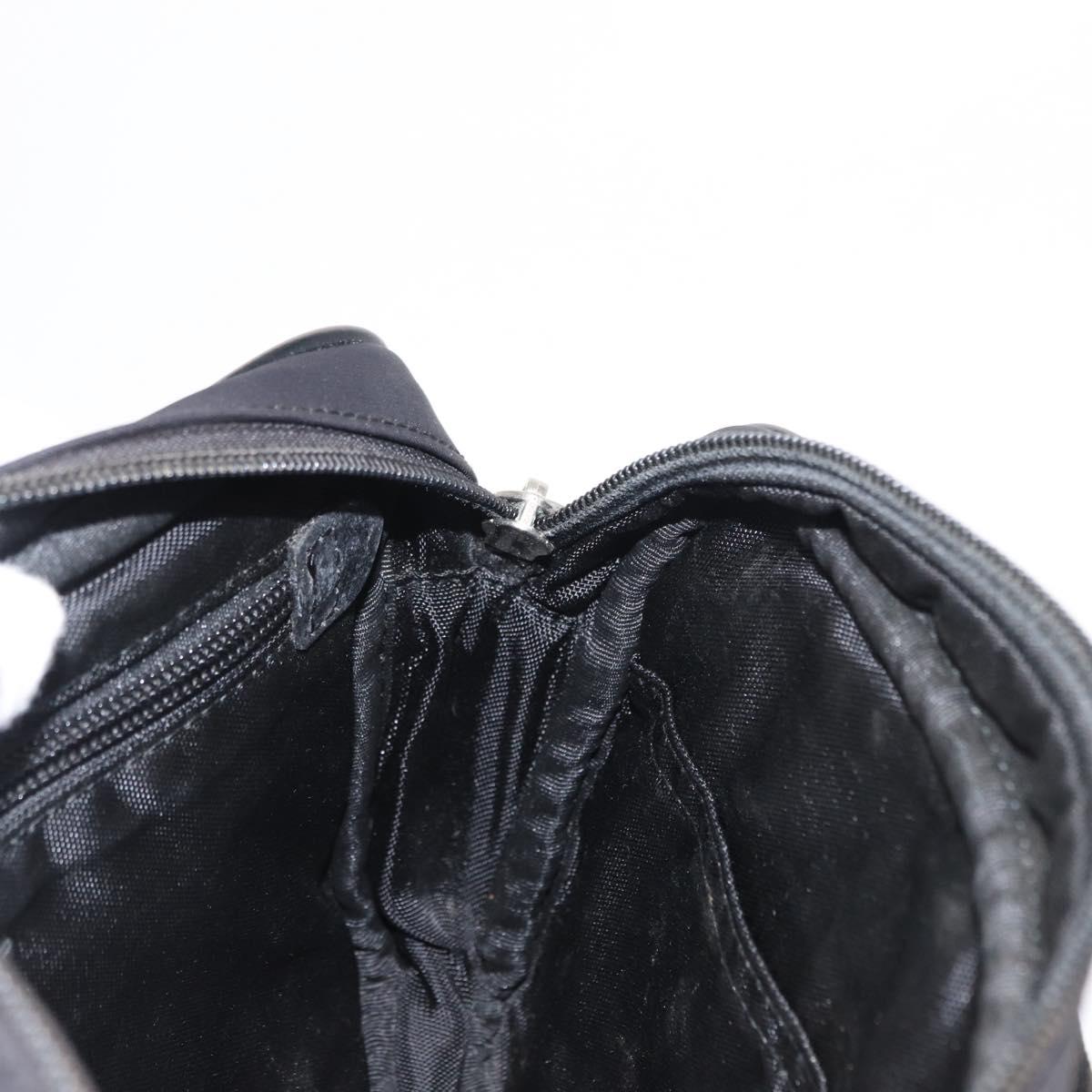 BURBERRY Nova Check Black label Waist bag Nylon Black Silver Auth yk19615