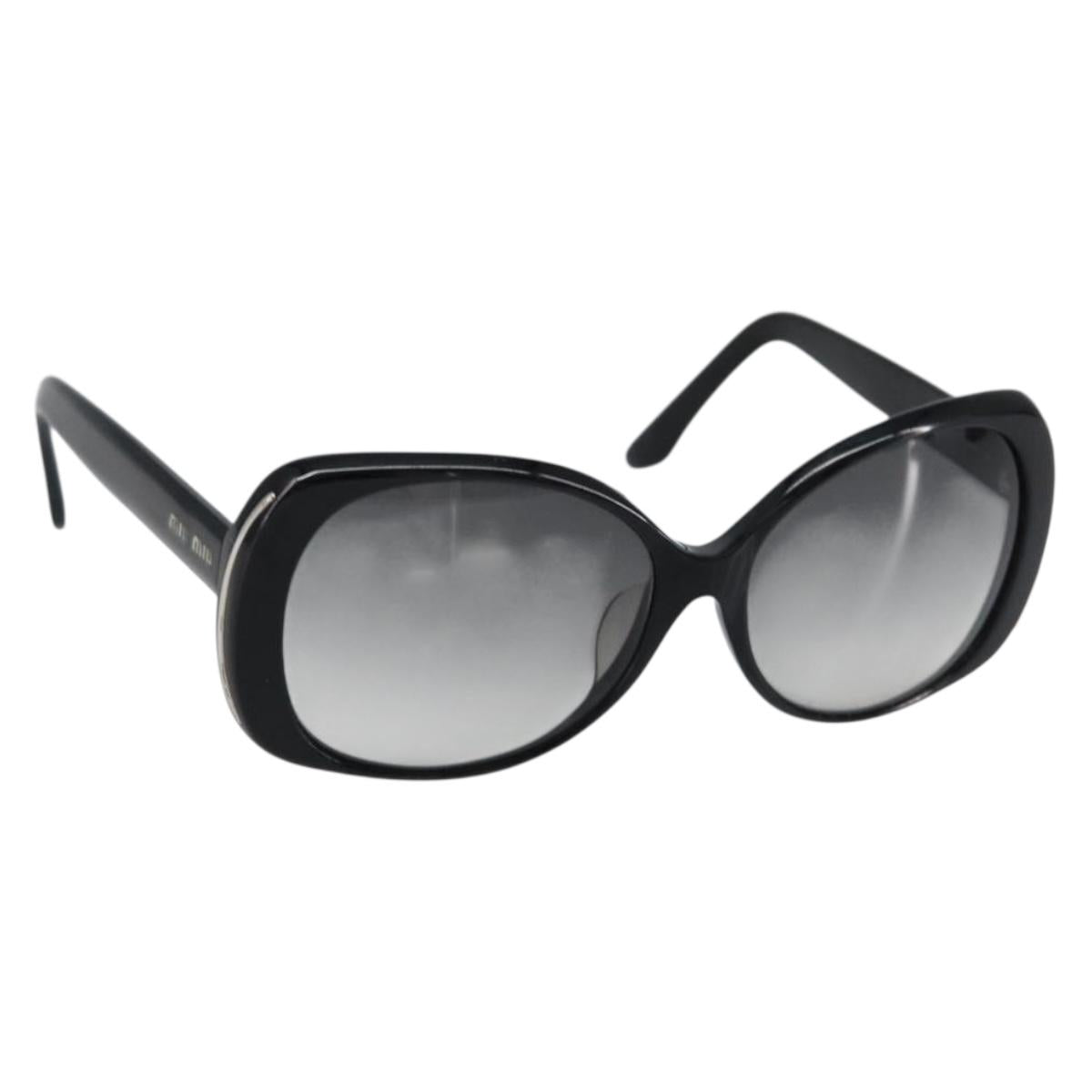Miu Miu Sunglasses Plastic Black Auth yk19617