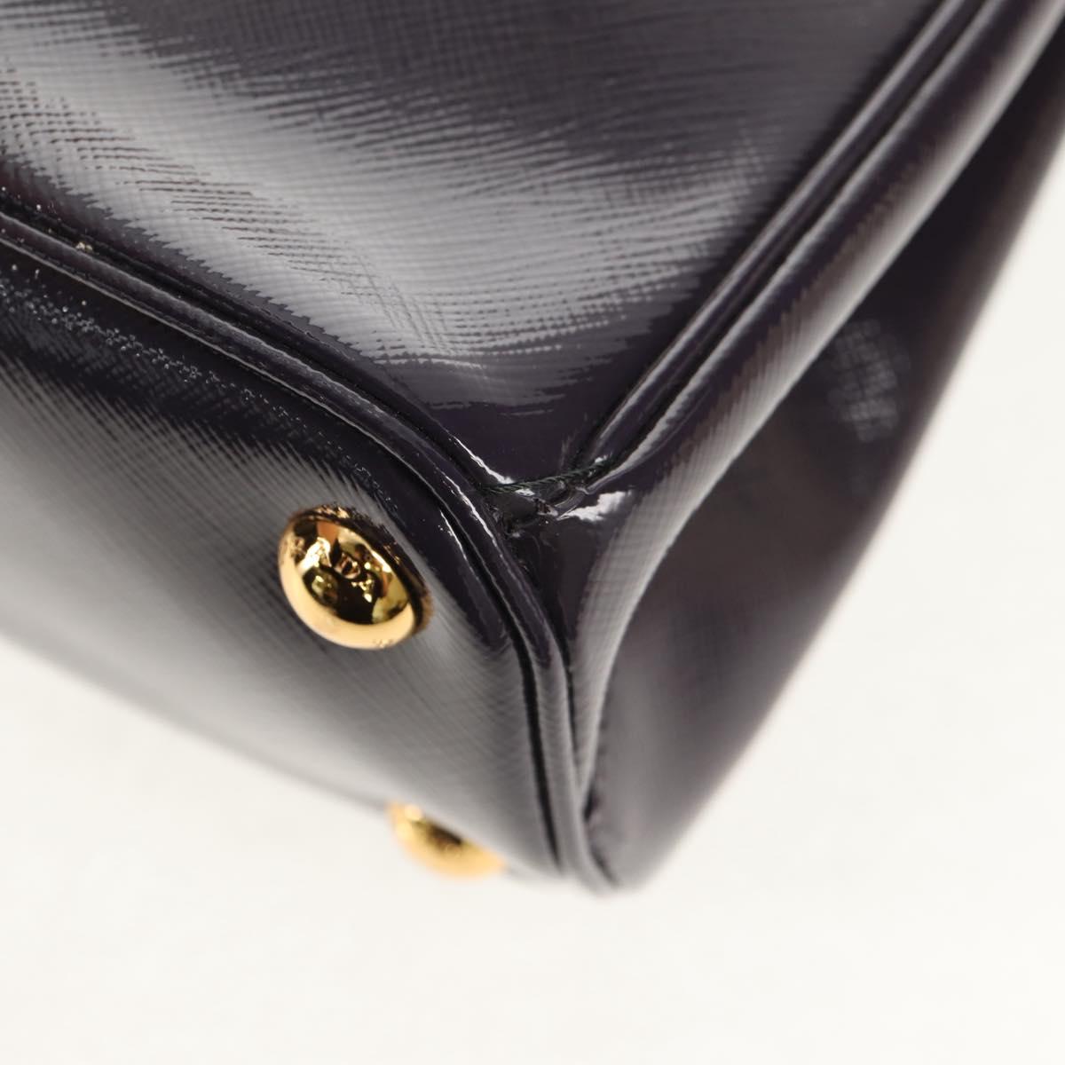 PRADA Galleria Hand Bag Safiano leather 2way Purple Gold BN2316 Auth yk19618V