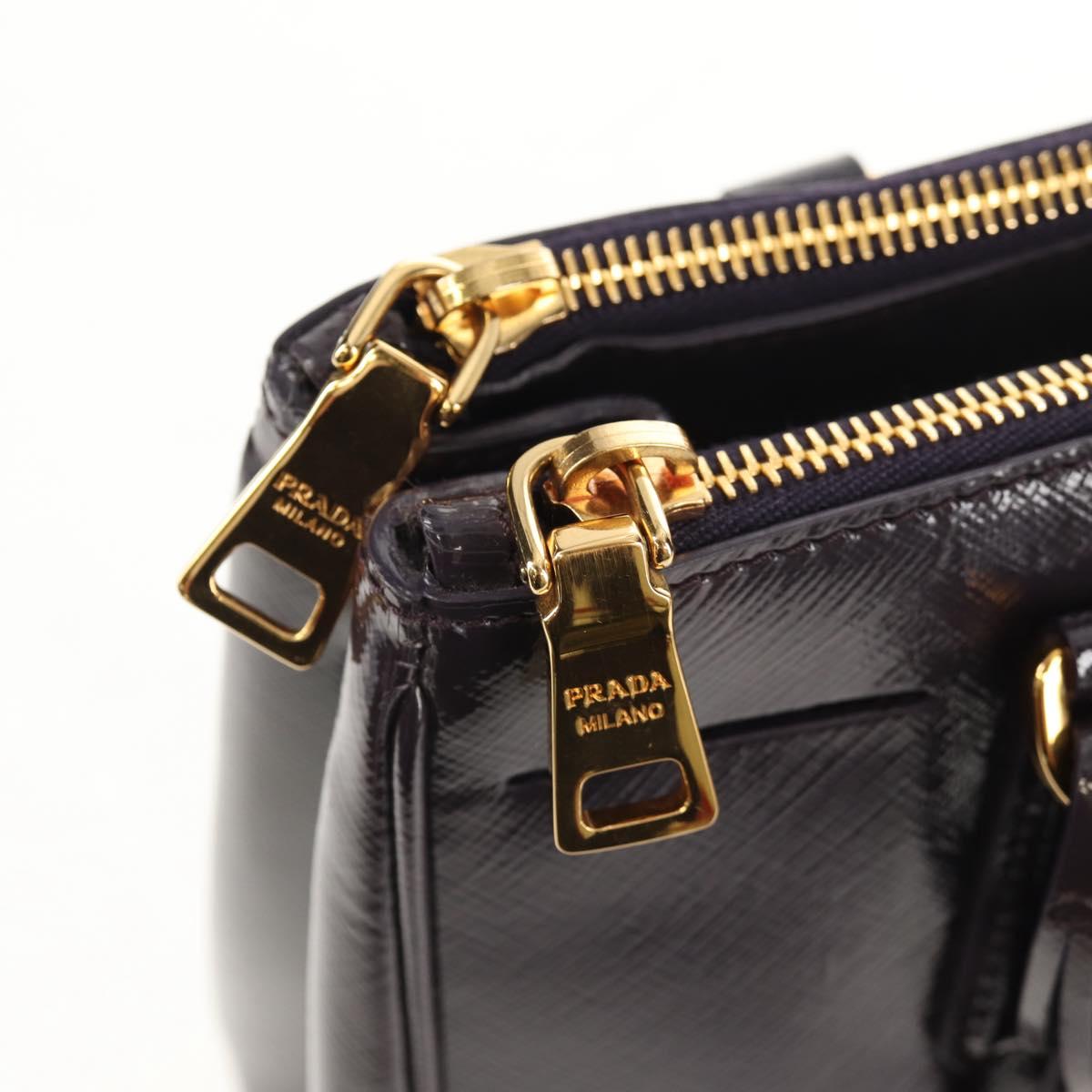 PRADA Galleria Hand Bag Safiano leather 2way Purple Gold BN2316 Auth yk19618V