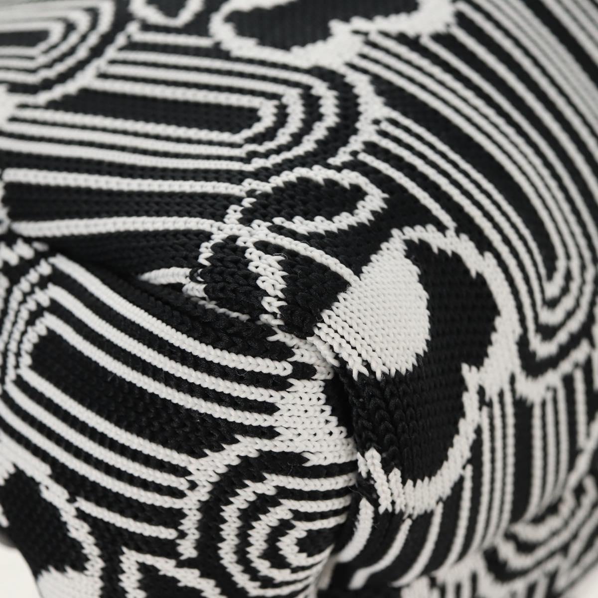 PRADA Signeau Shoulder Bag Canvas Black Silver 1BC165 Auth yk19619M