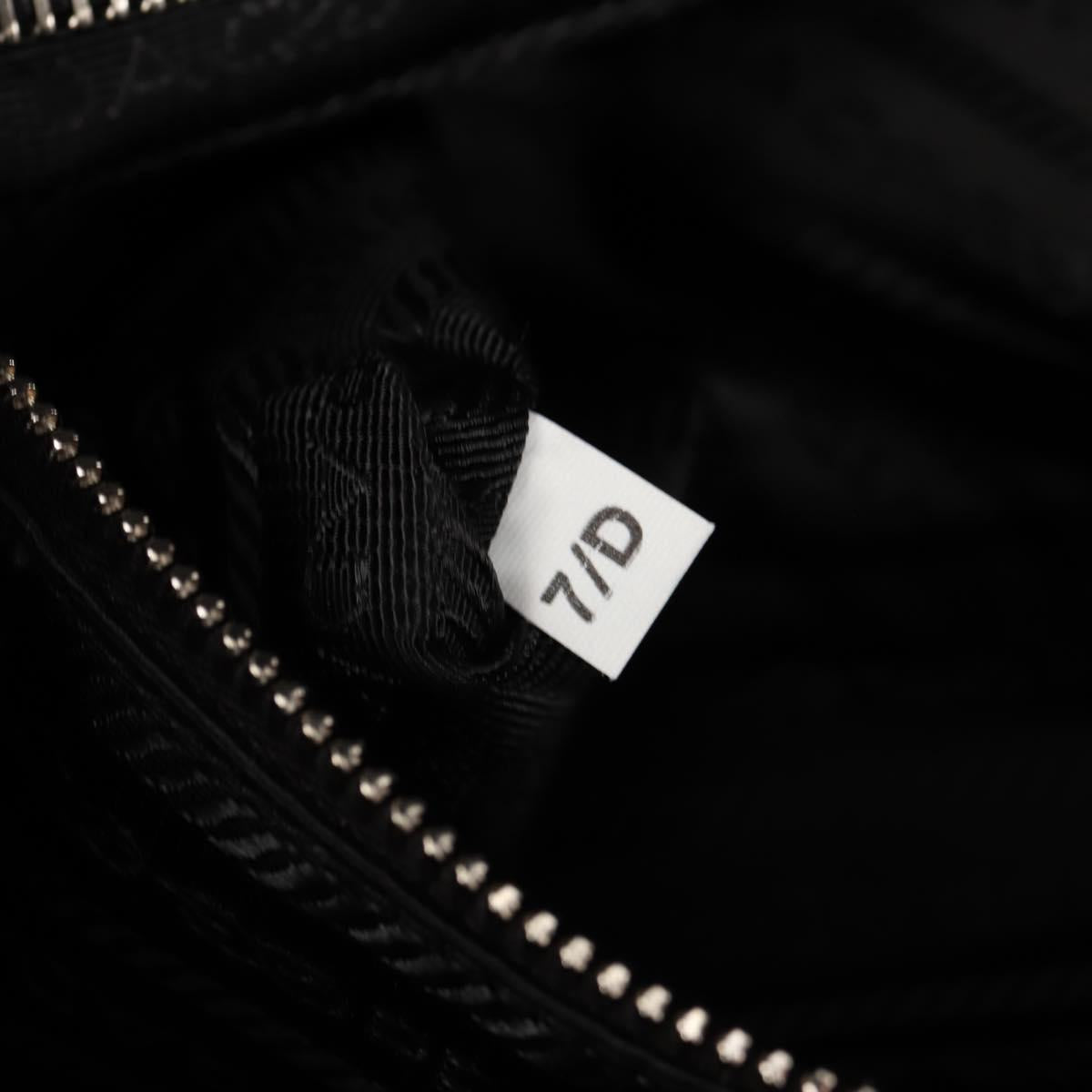 PRADA Signeau Shoulder Bag Canvas Black Silver 1BC165 Auth yk19619M