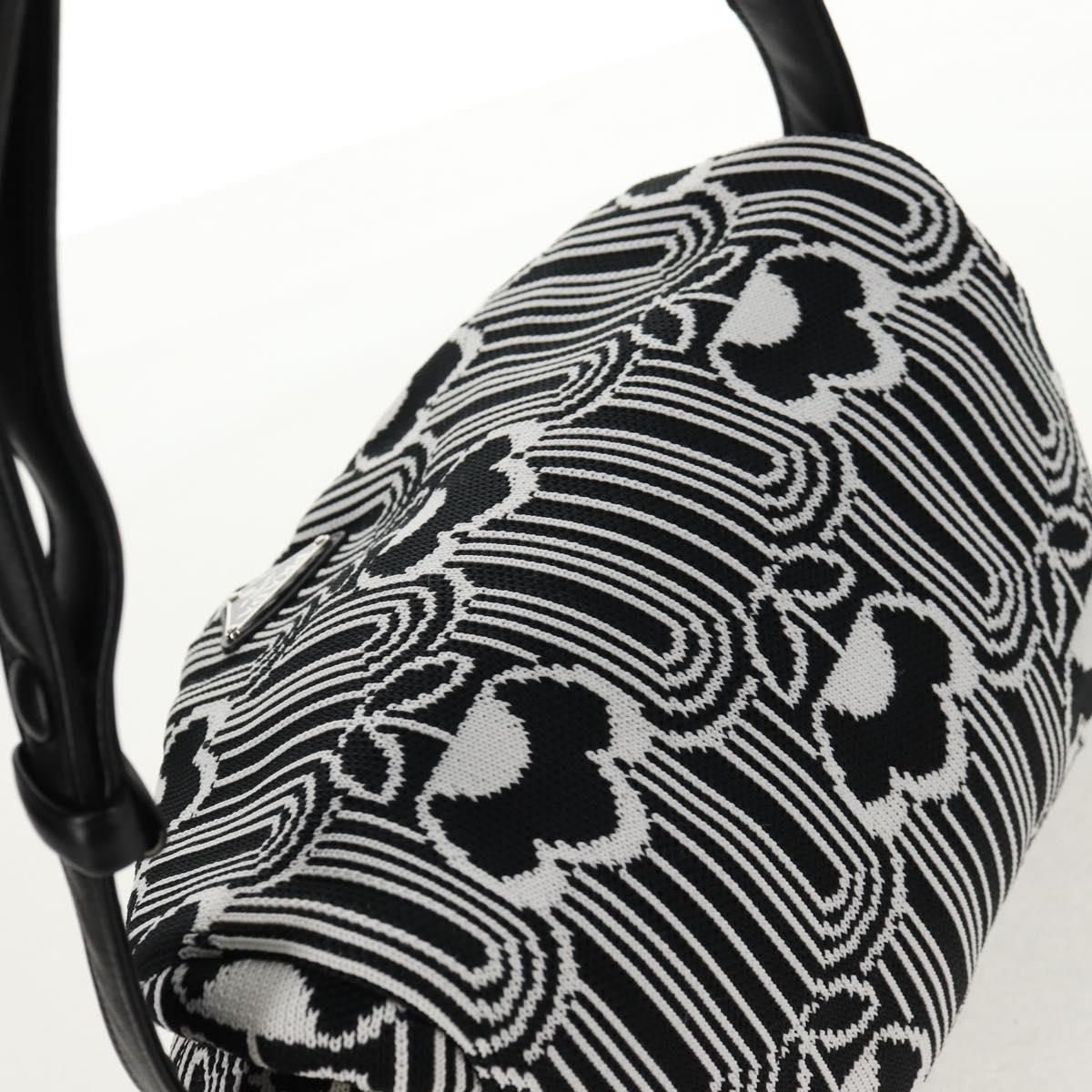 PRADA Signeau Shoulder Bag Canvas Black Silver 1BC165 Auth yk19619M