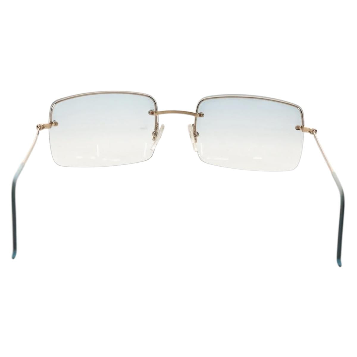 GUCCI Sunglasses metal Blue Auth yk19621V