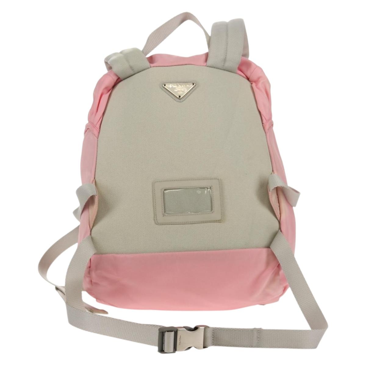 PRADA Backpack Nylon Pink Silver Auth yk19623V