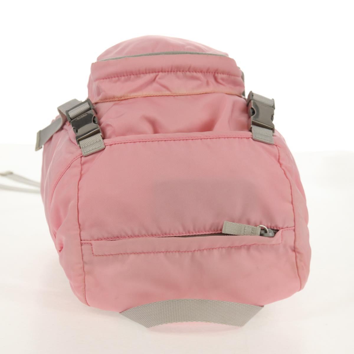 PRADA Backpack Nylon Pink Silver Auth yk19623V