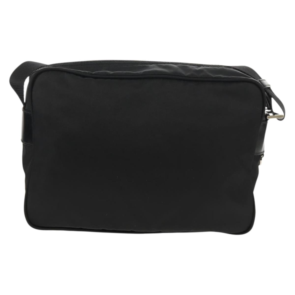 PRADA Shoulder Bag Nylon Black Silver Auth yk19625V