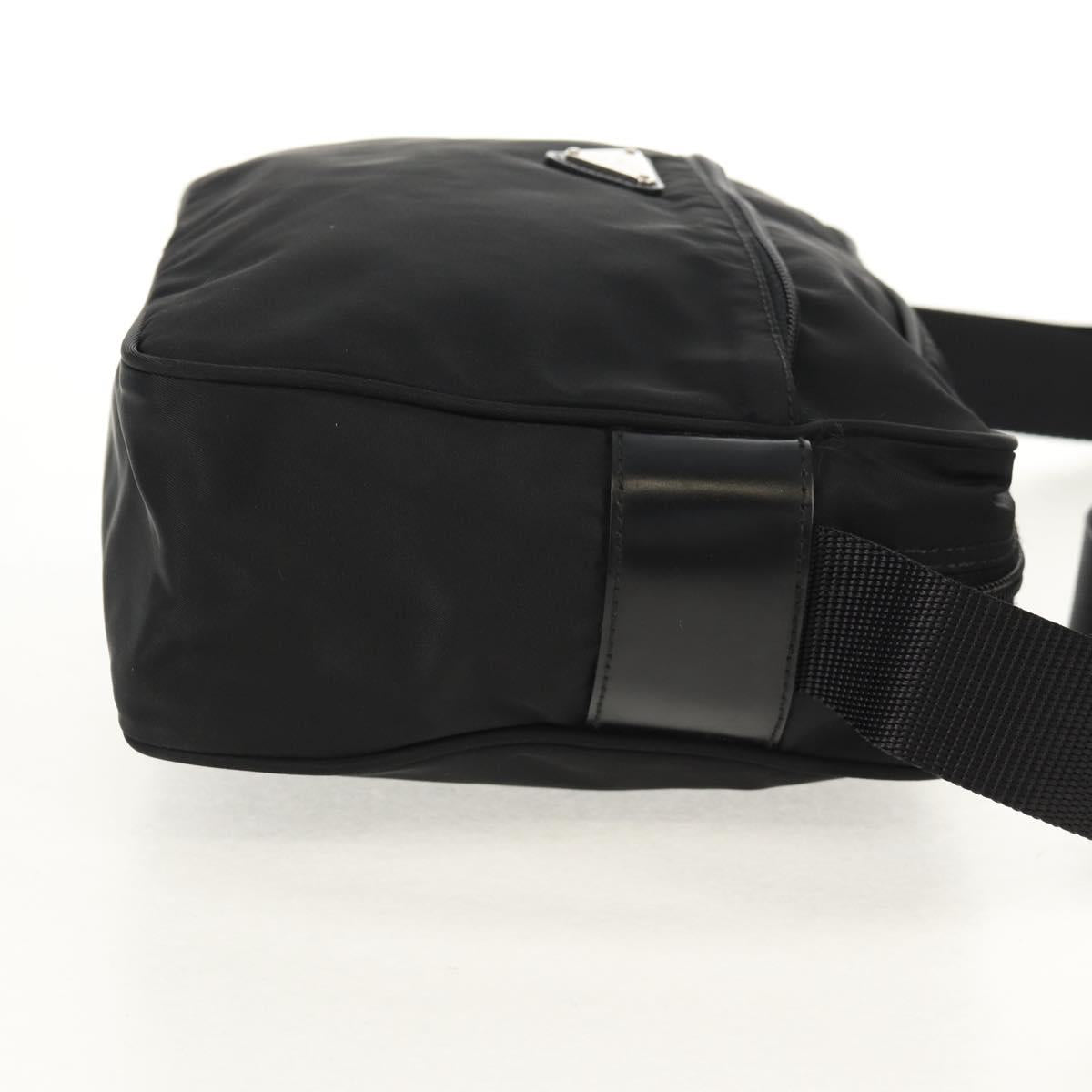 PRADA Shoulder Bag Nylon Black Silver Auth yk19625V