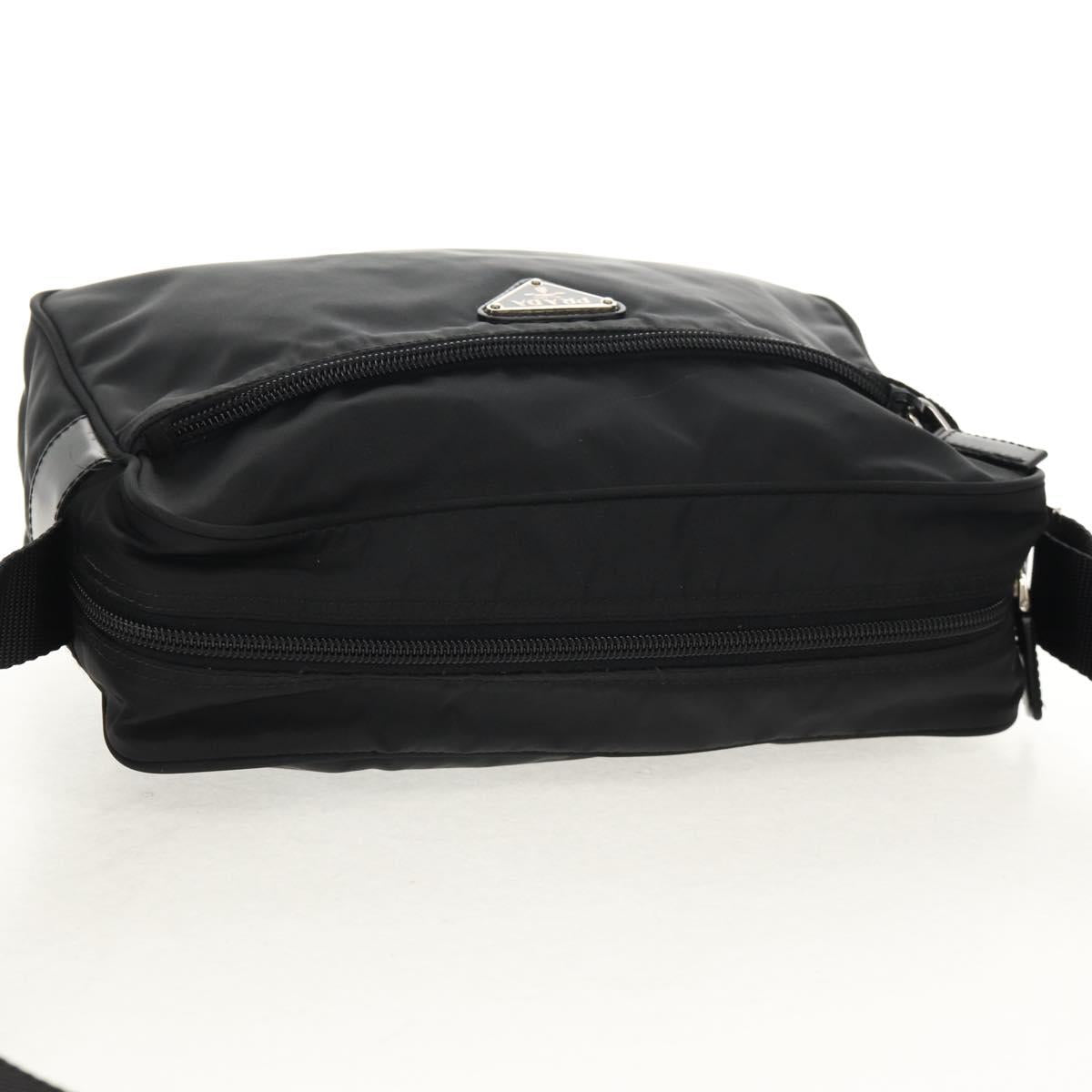 PRADA Shoulder Bag Nylon Black Silver Auth yk19625V