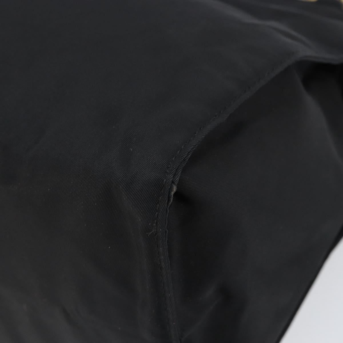 PRADA Hand Bag Nylon Black Gold Auth yk19626