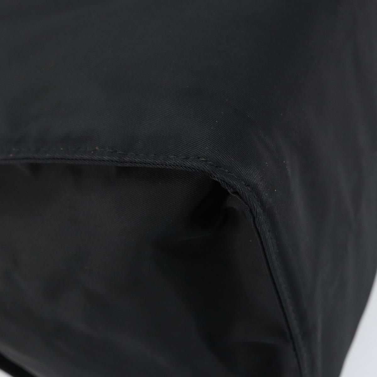 PRADA Hand Bag Nylon Black Gold Auth yk19626