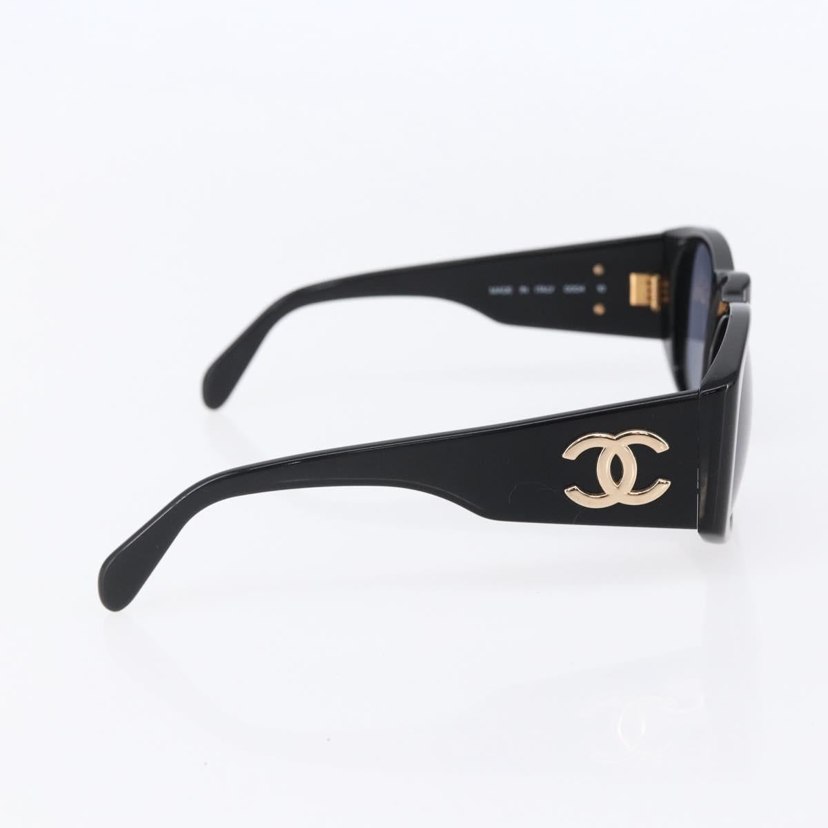 CHANEL Sunglasses Plastic Black CC Auth yk19628