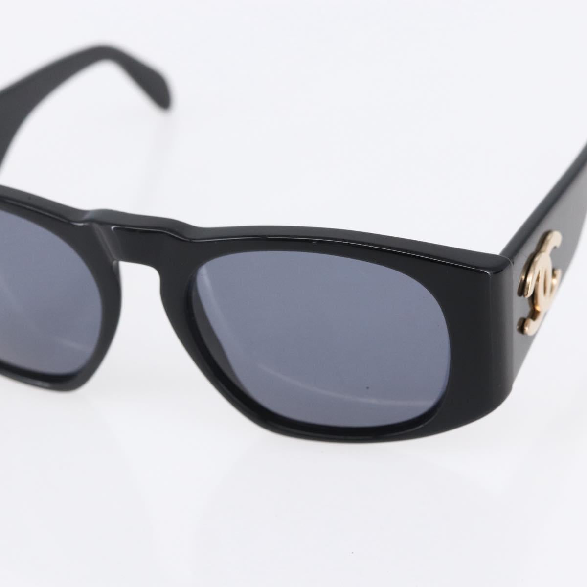 CHANEL Sunglasses Plastic Black CC Auth yk19628