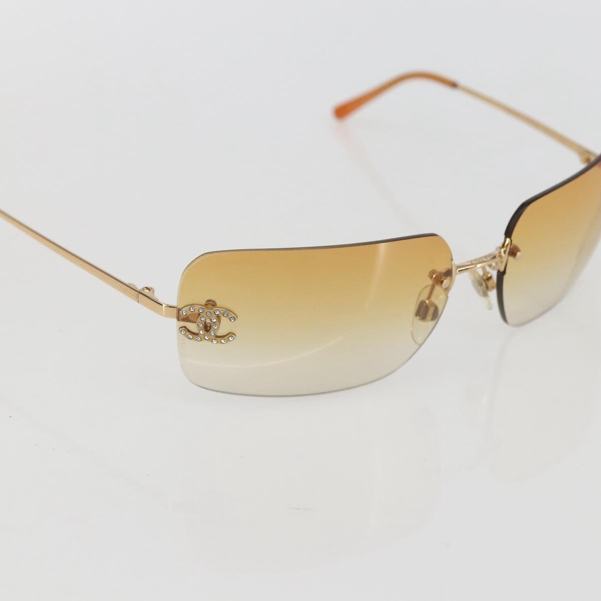 CHANEL Sunglasses metal Orange CC Auth yk19634V