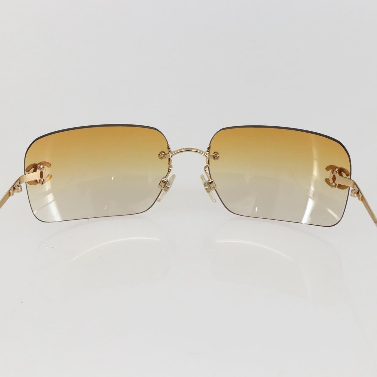 CHANEL Sunglasses metal Orange CC Auth yk19634V