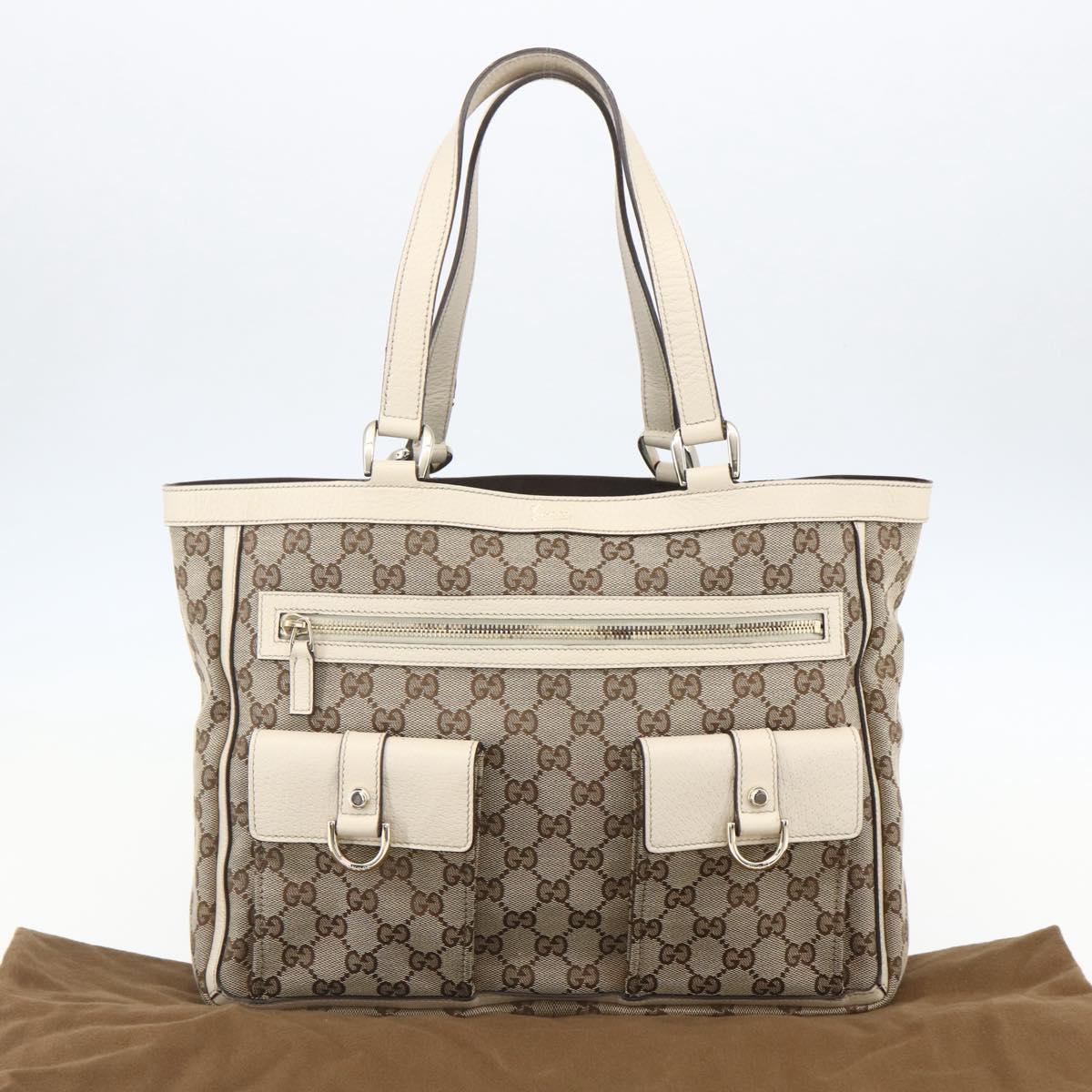 GUCCI GG Canvas Abbey Tote Bag Beige Gold 146247 Auth yk19639V