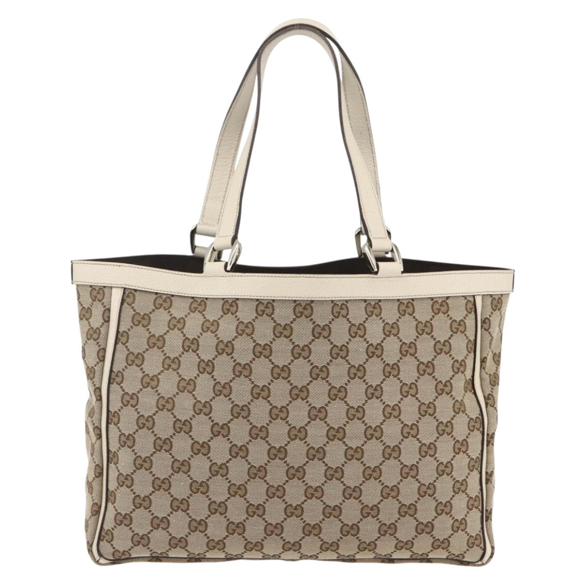 GUCCI GG Canvas Abbey Tote Bag Beige Gold 146247 Auth yk19639V