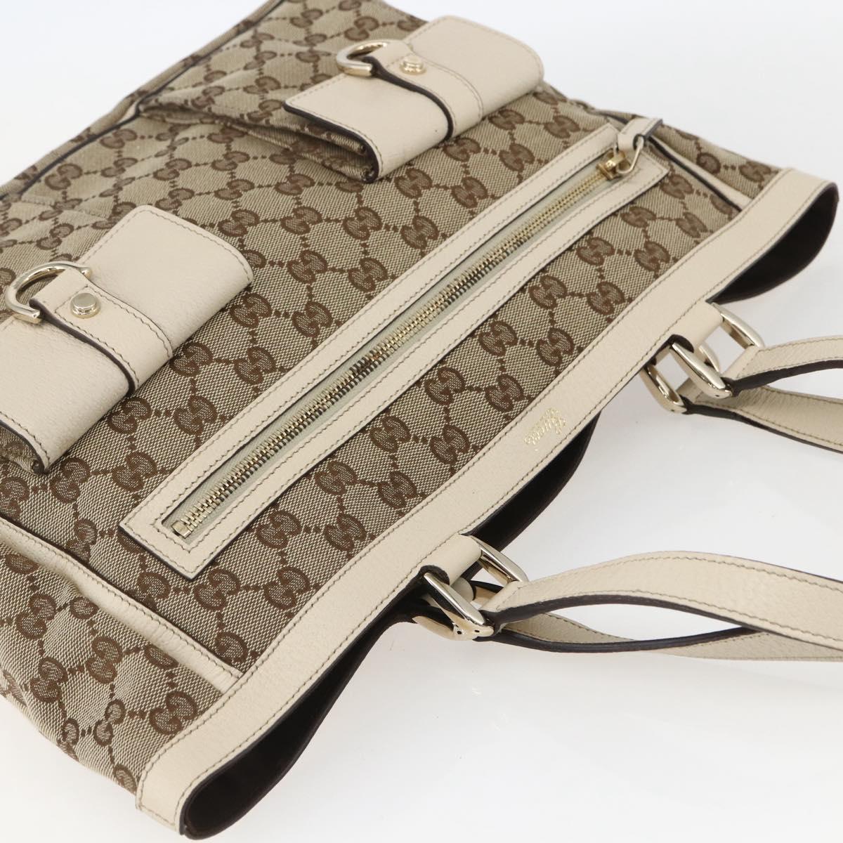 GUCCI GG Canvas Abbey Tote Bag Beige Gold 146247 Auth yk19639V