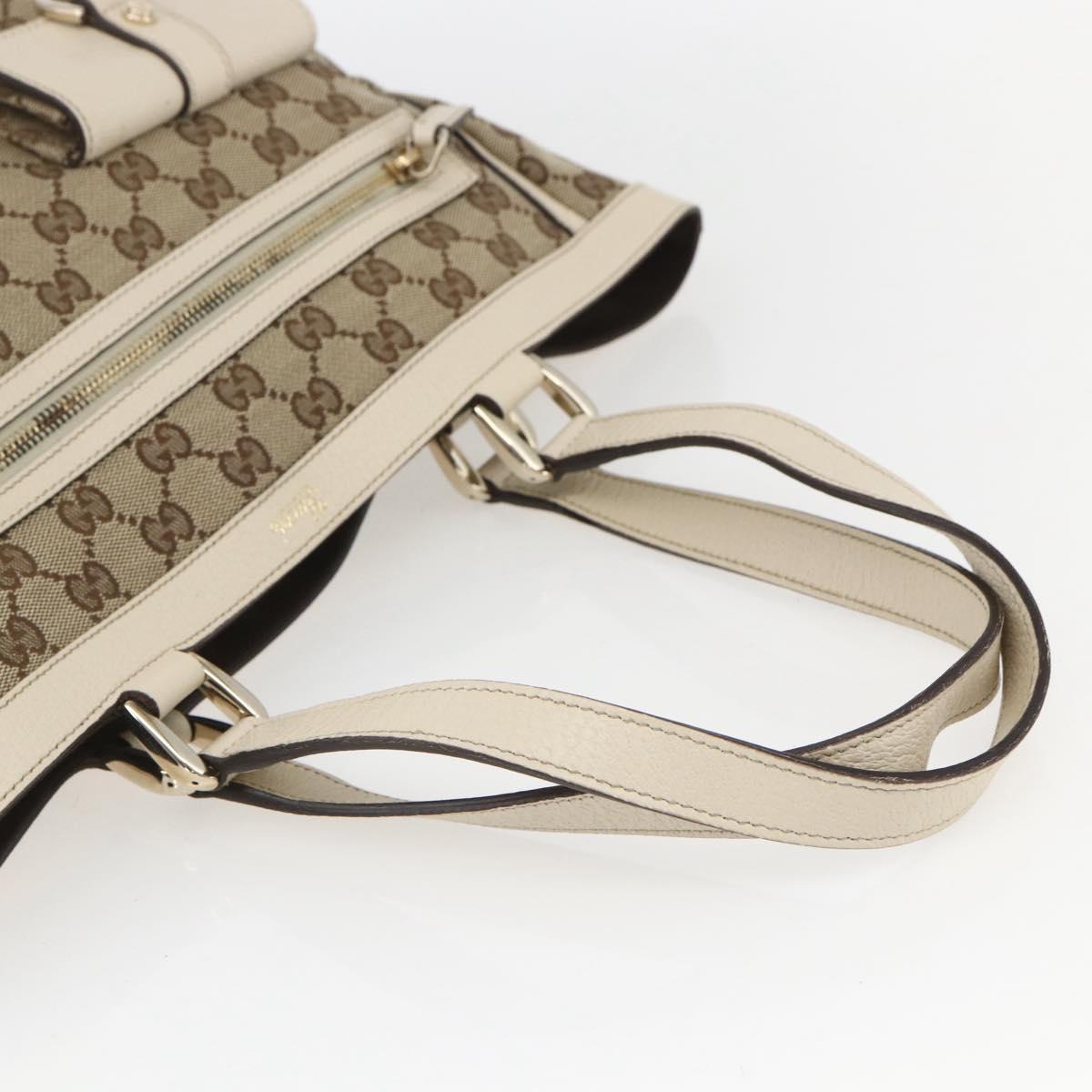 GUCCI GG Canvas Abbey Tote Bag Beige Gold 146247 Auth yk19639V
