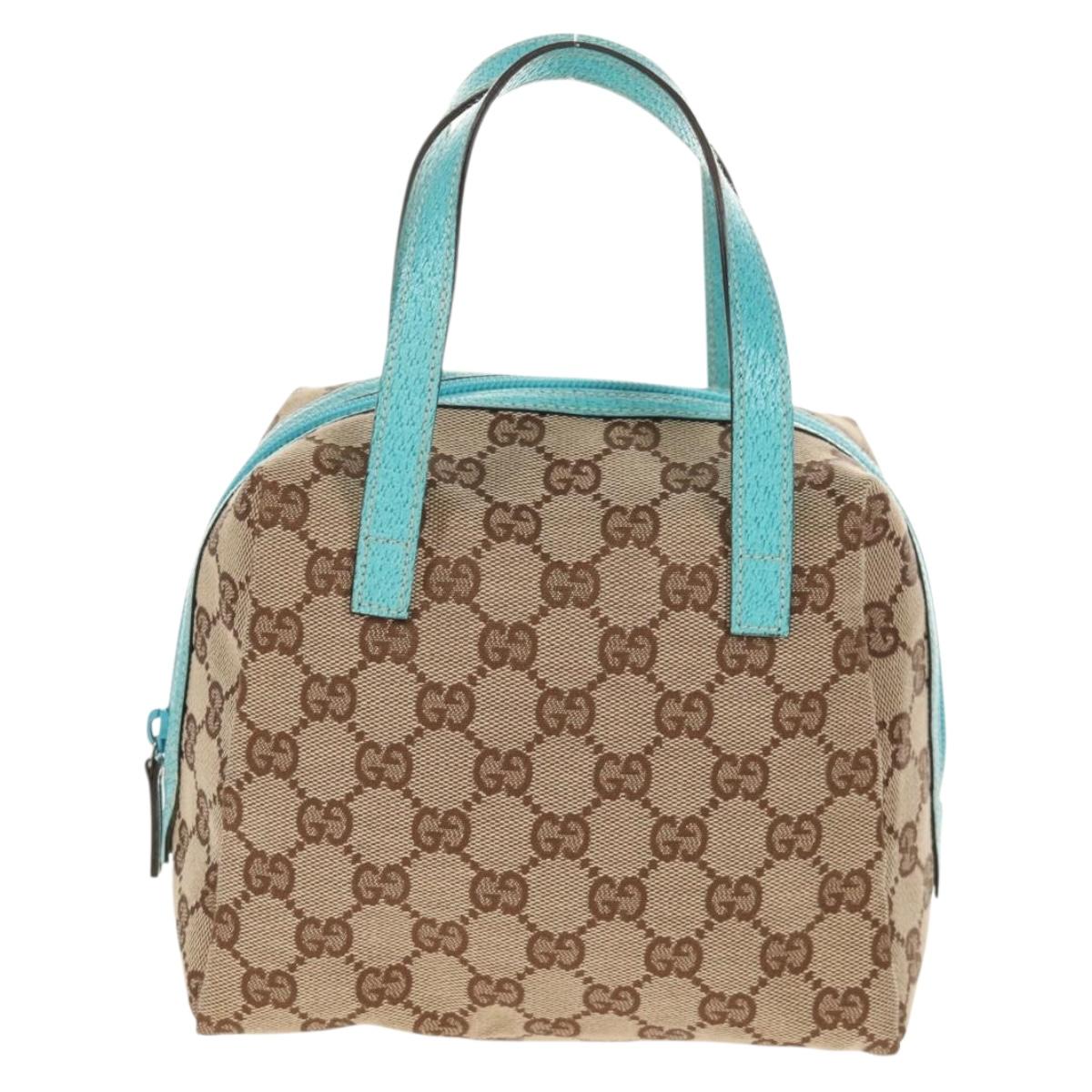 GUCCI GG Canvas Hand Bag Beige 124542 Auth yk19640V