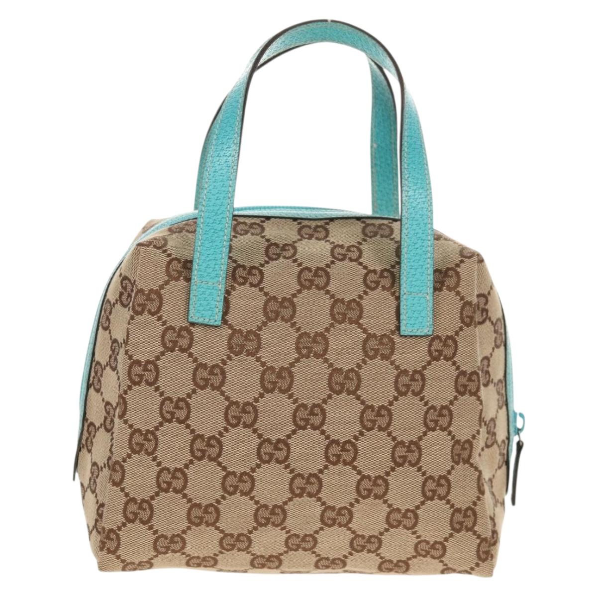 GUCCI GG Canvas Hand Bag Beige 124542 Auth yk19640V