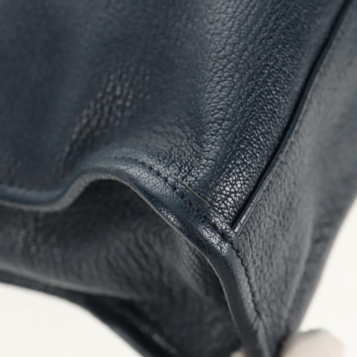 BALENCIAGA Metallic Edge City Hand Bag Leather Navy Gold 432831 Auth yk19642M