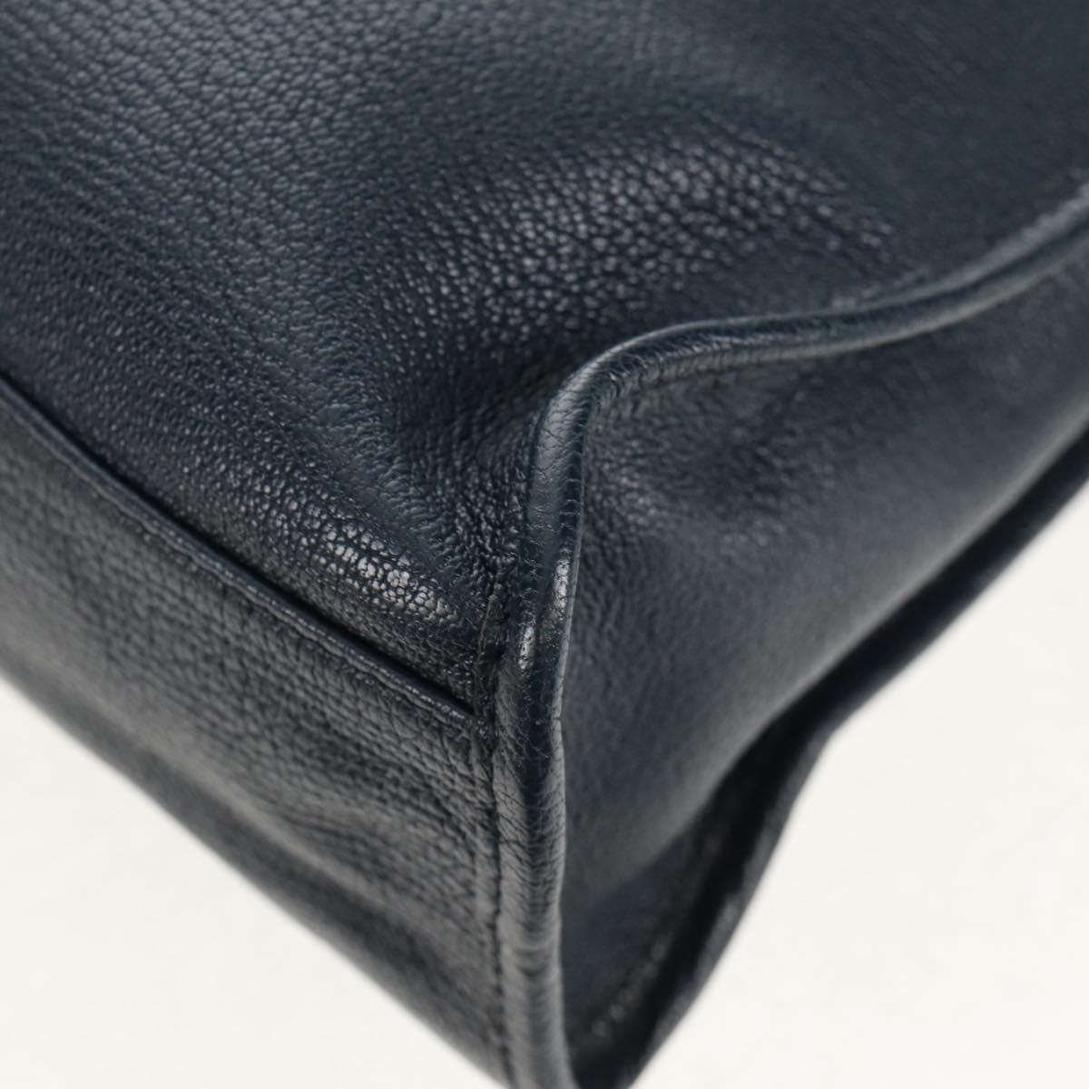 BALENCIAGA Metallic Edge City Hand Bag Leather Navy Gold 432831 Auth yk19642M