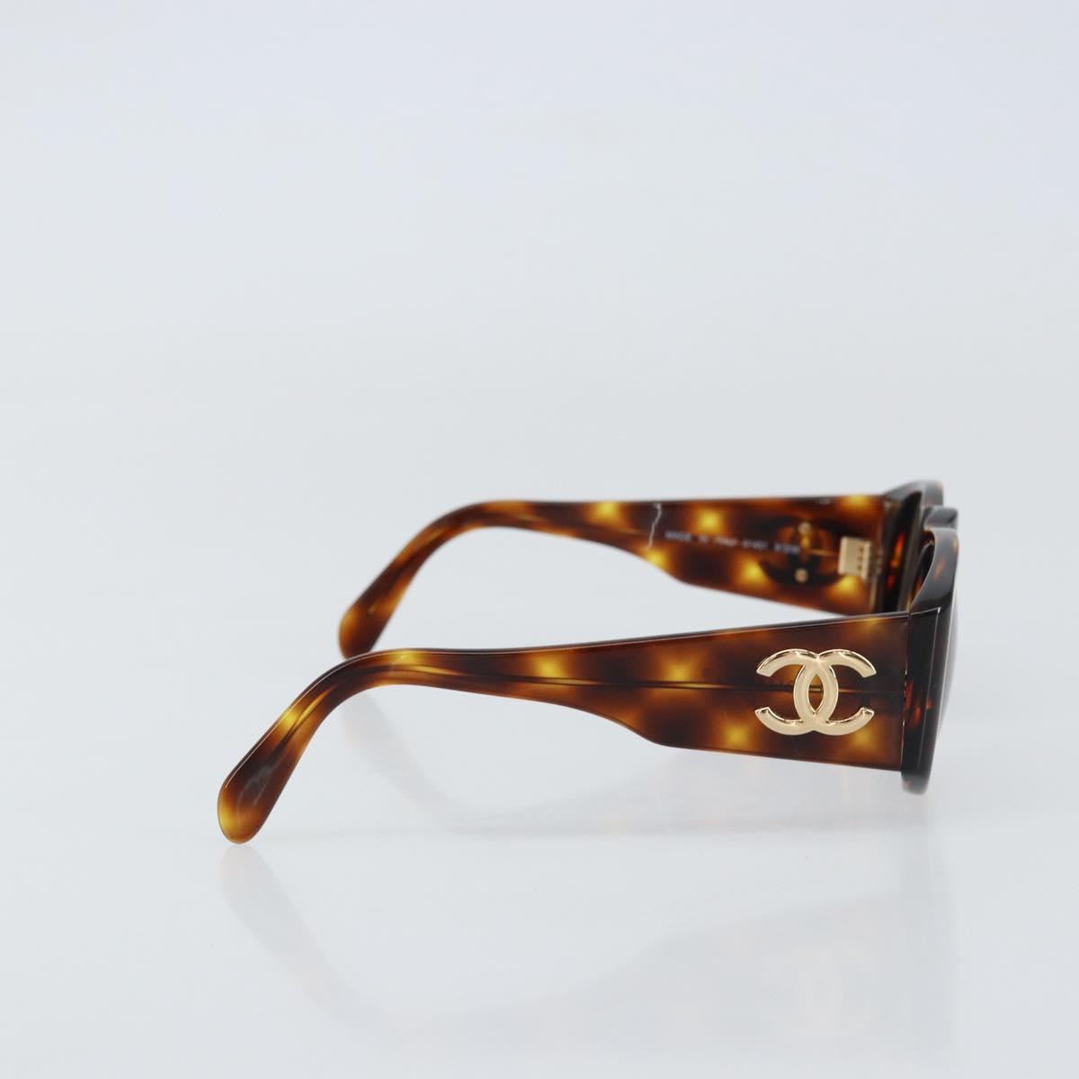 CHANEL Sunglasses plastic Brown CC Auth yk19645V