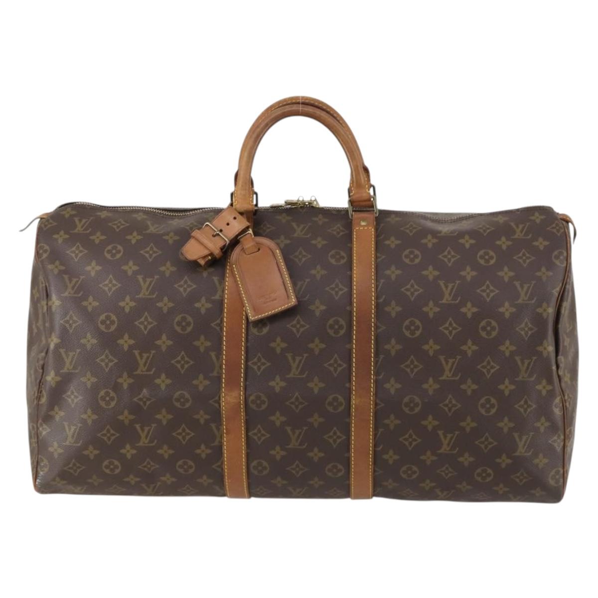 LOUIS VUITTON Monogram Keepall 55 Boston Bag M41424 LV Auth yk19654