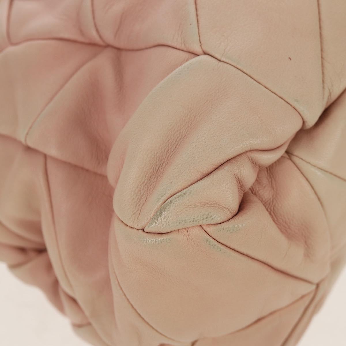 Miu Miu Chain Hand Bag Leather plastic 2way Pink Gold Auth yk19659