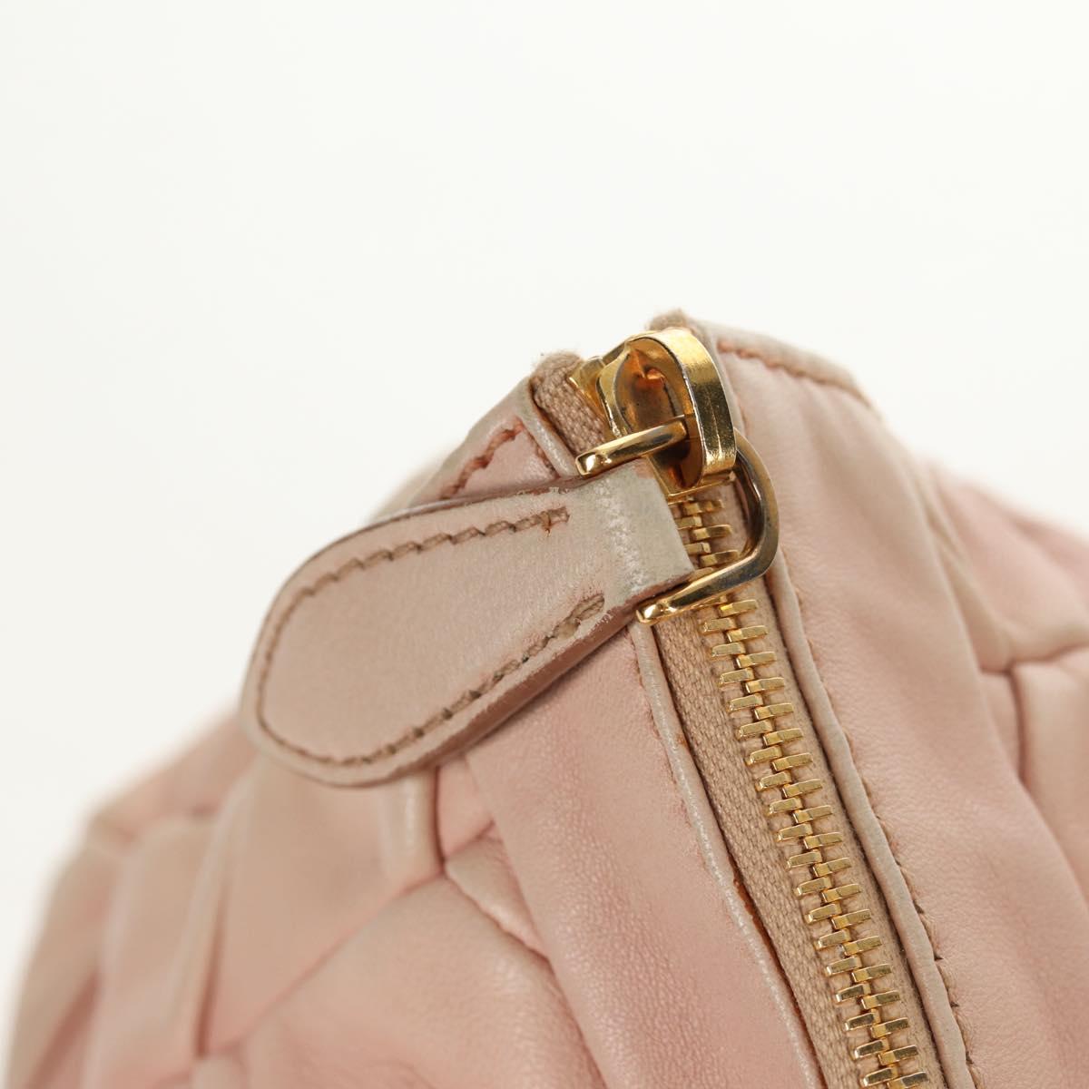 Miu Miu Chain Hand Bag Leather plastic 2way Pink Gold Auth yk19659