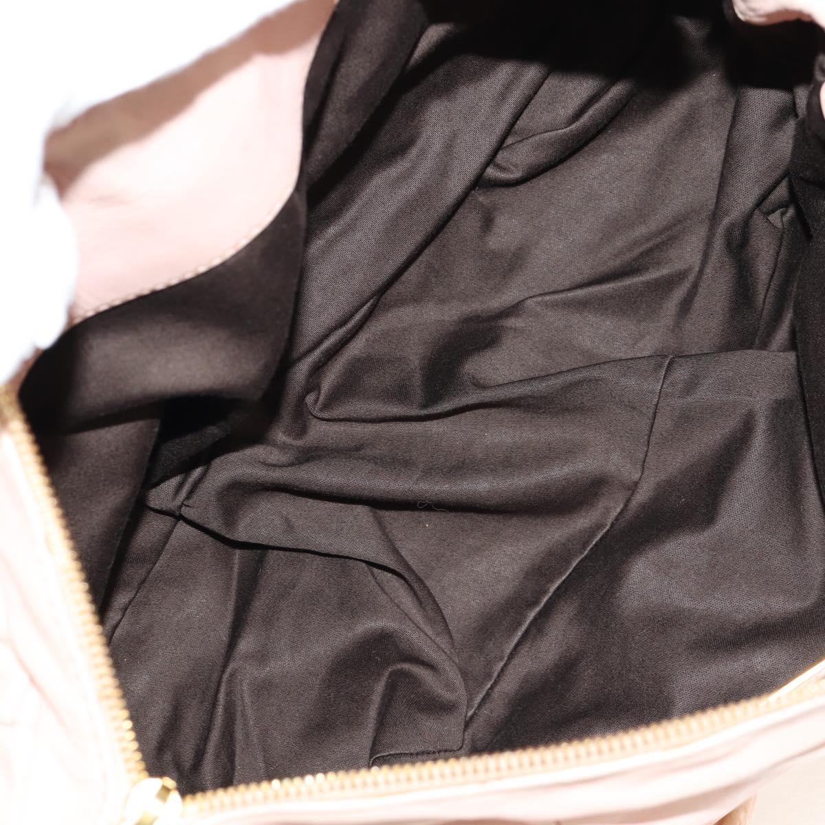 Miu Miu Chain Hand Bag Leather plastic 2way Pink Gold Auth yk19659