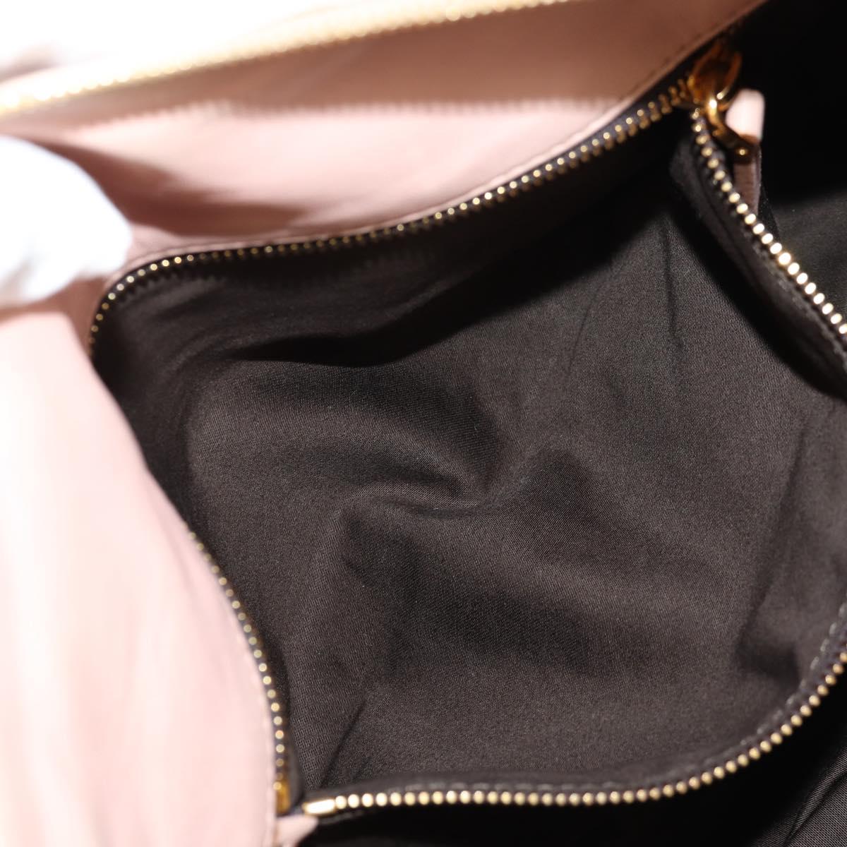 Miu Miu Chain Hand Bag Leather plastic 2way Pink Gold Auth yk19659