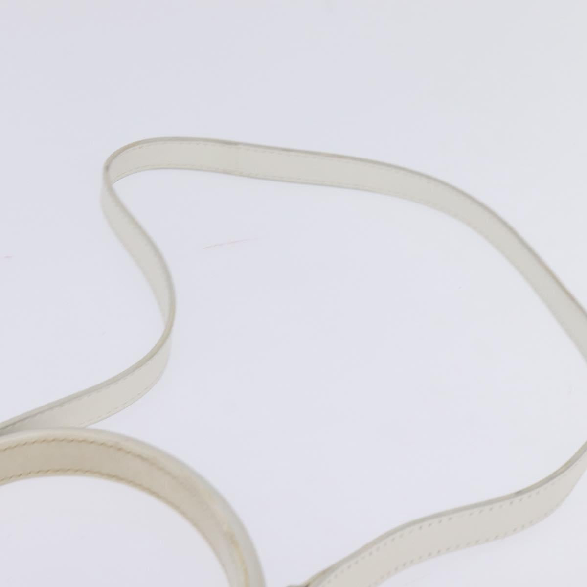 CELINE Hand Bag Leather 2way White Silver Auth yk19665