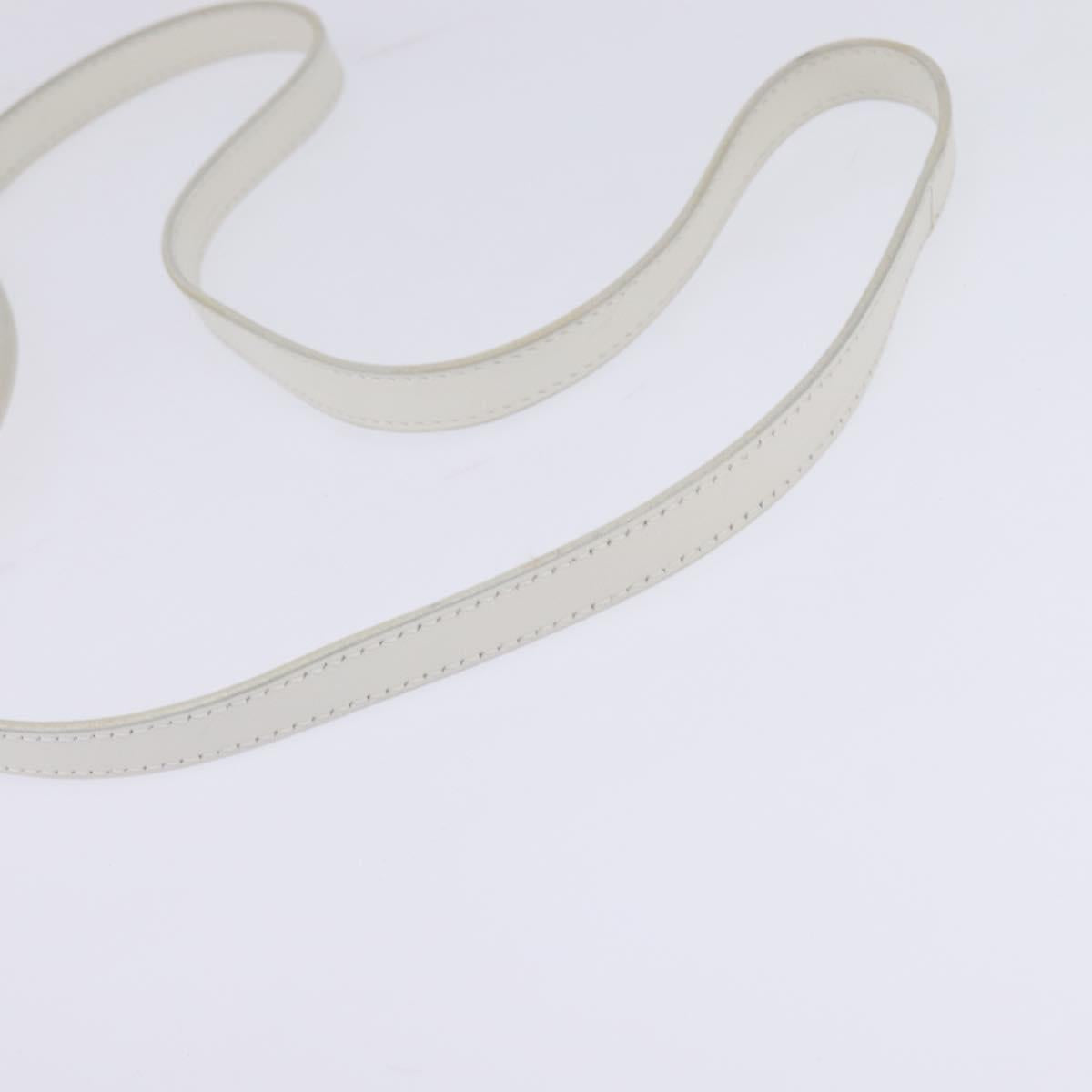 CELINE Hand Bag Leather 2way White Silver Auth yk19665