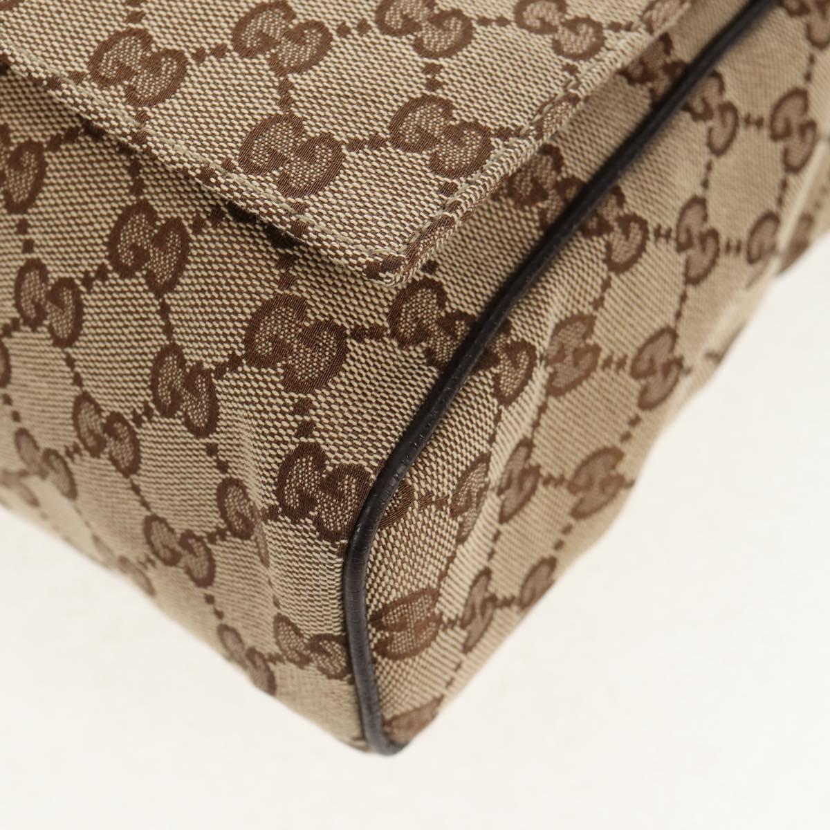 GUCCI GG Canvas Shoulder Bag Beige Silver 146236 Auth yk19669V