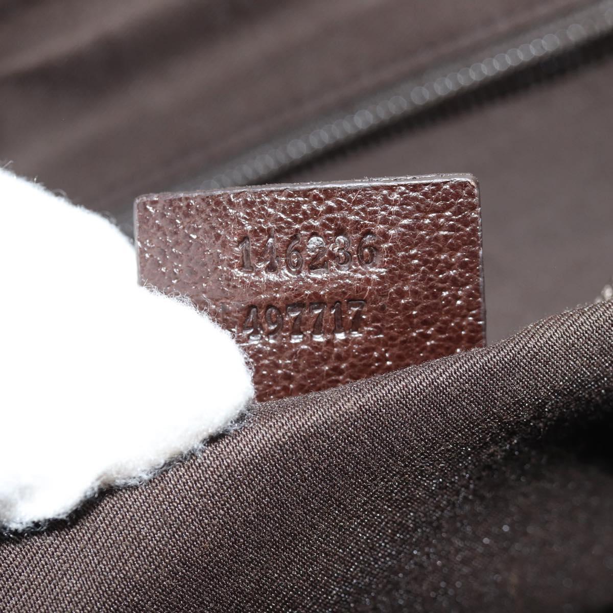 GUCCI GG Canvas Shoulder Bag Beige Silver 146236 Auth yk19669V