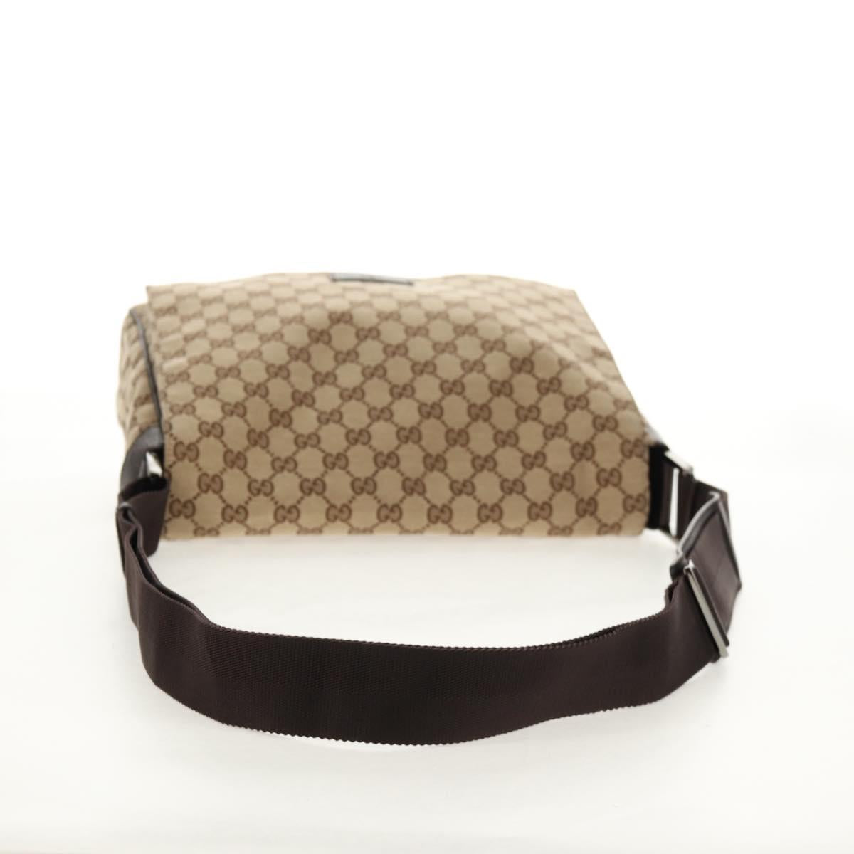 GUCCI GG Canvas Shoulder Bag Beige Silver 146236 Auth yk19669V