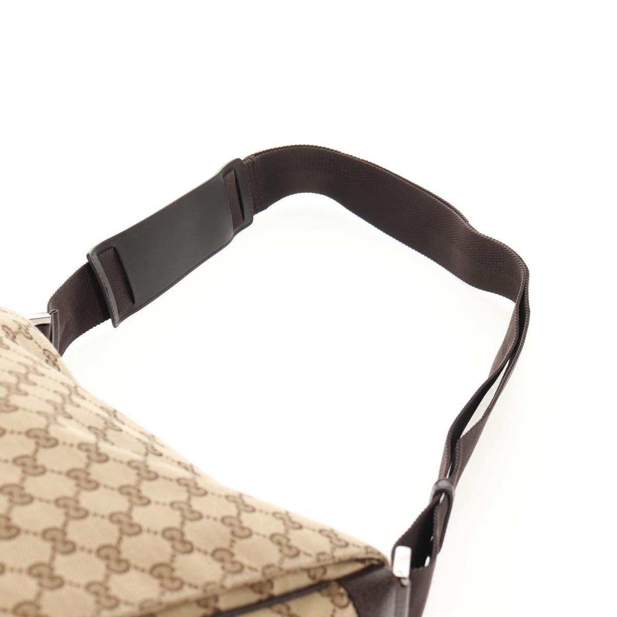 GUCCI GG Canvas Shoulder Bag Beige Silver 146236 Auth yk19669V