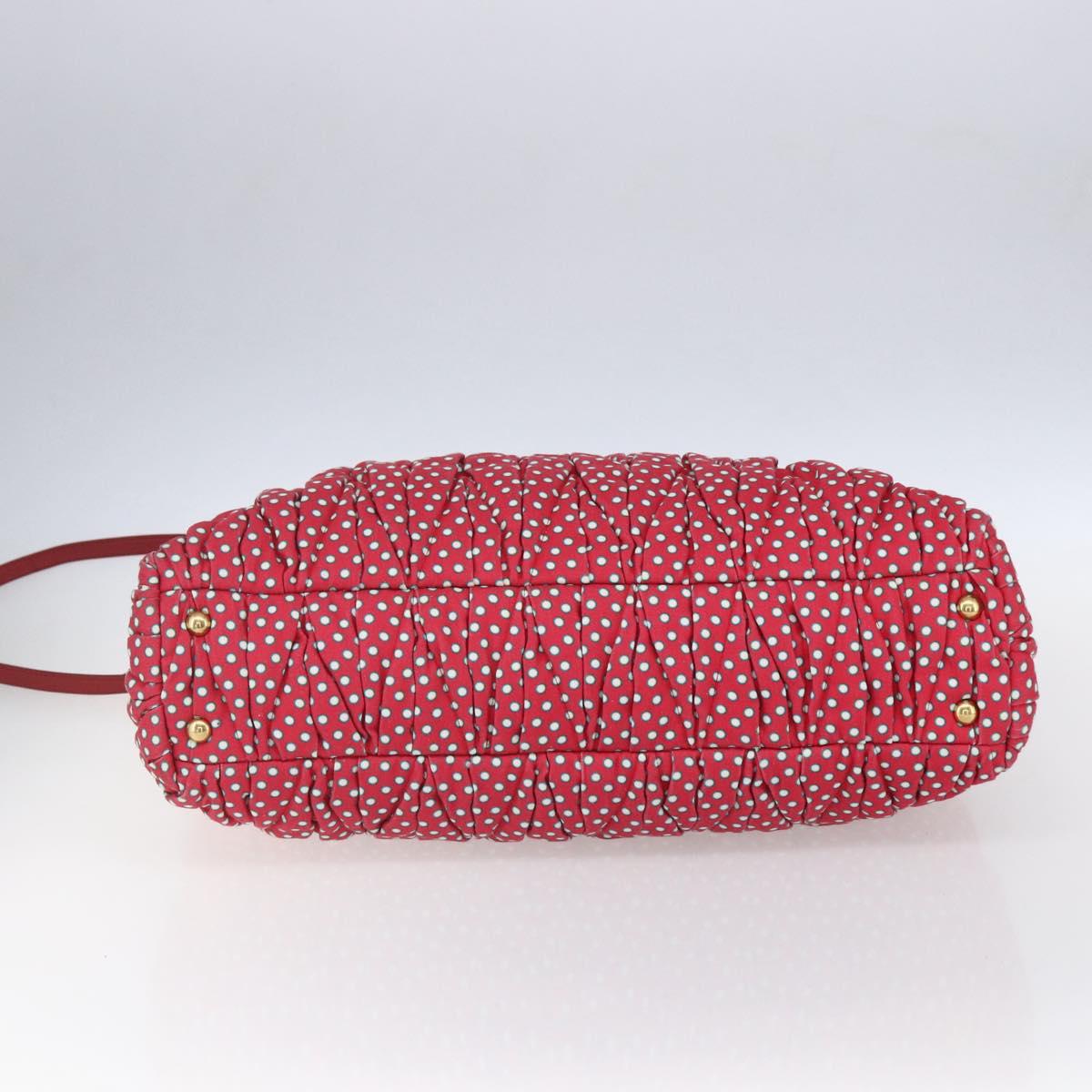 Miu Miu Matelasse Hand Bag Canvas 2way Red Gold Auth yk19675