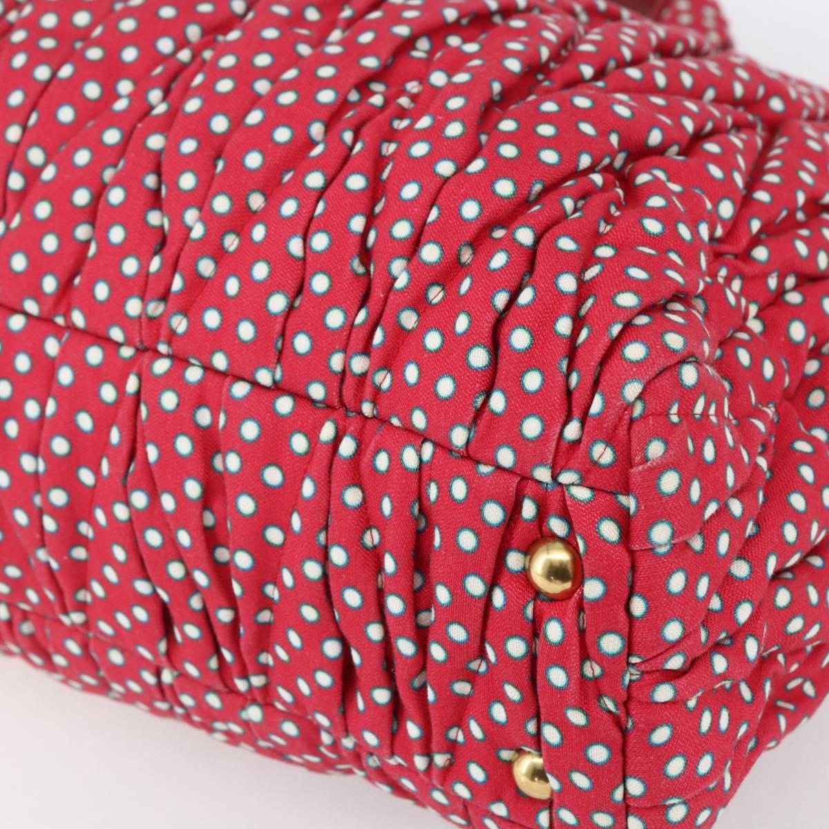 Miu Miu Matelasse Hand Bag Canvas 2way Red Gold Auth yk19675